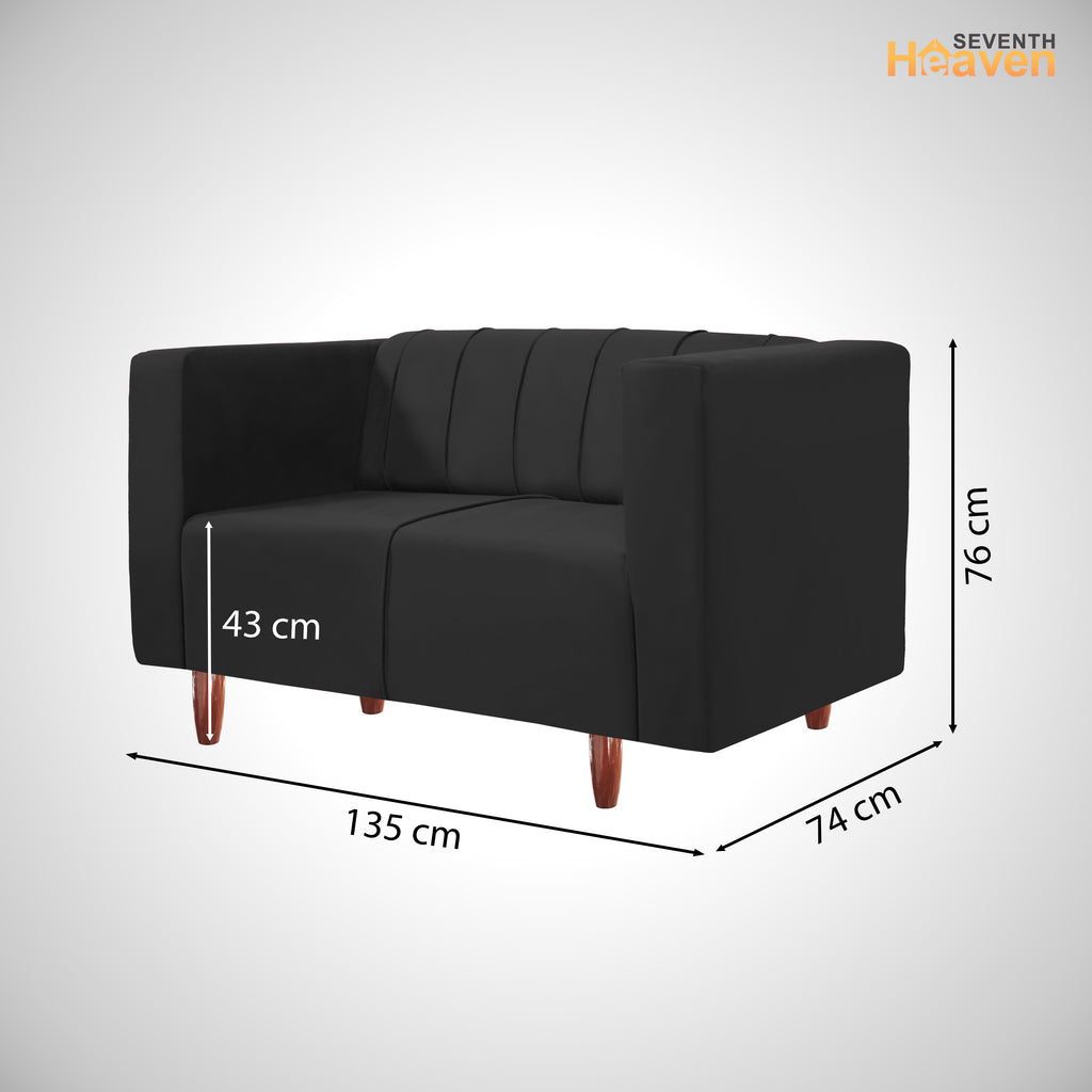 Sydney 2 Seater Sofa- ( Premium Holland Fabric- Black )