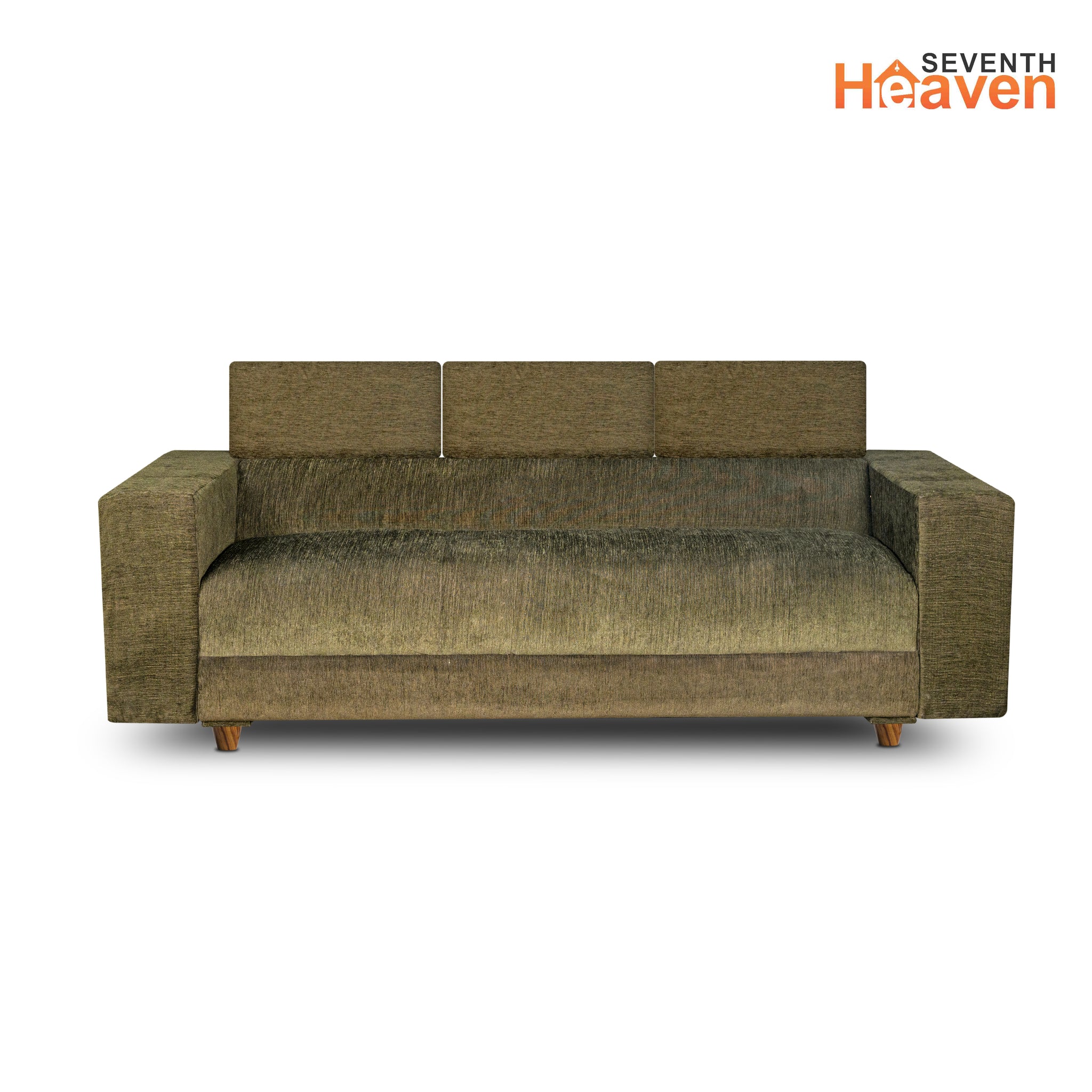 Berlin (3+1+1) Seater Sofa- ( Premium Molfino Fabric-Green )