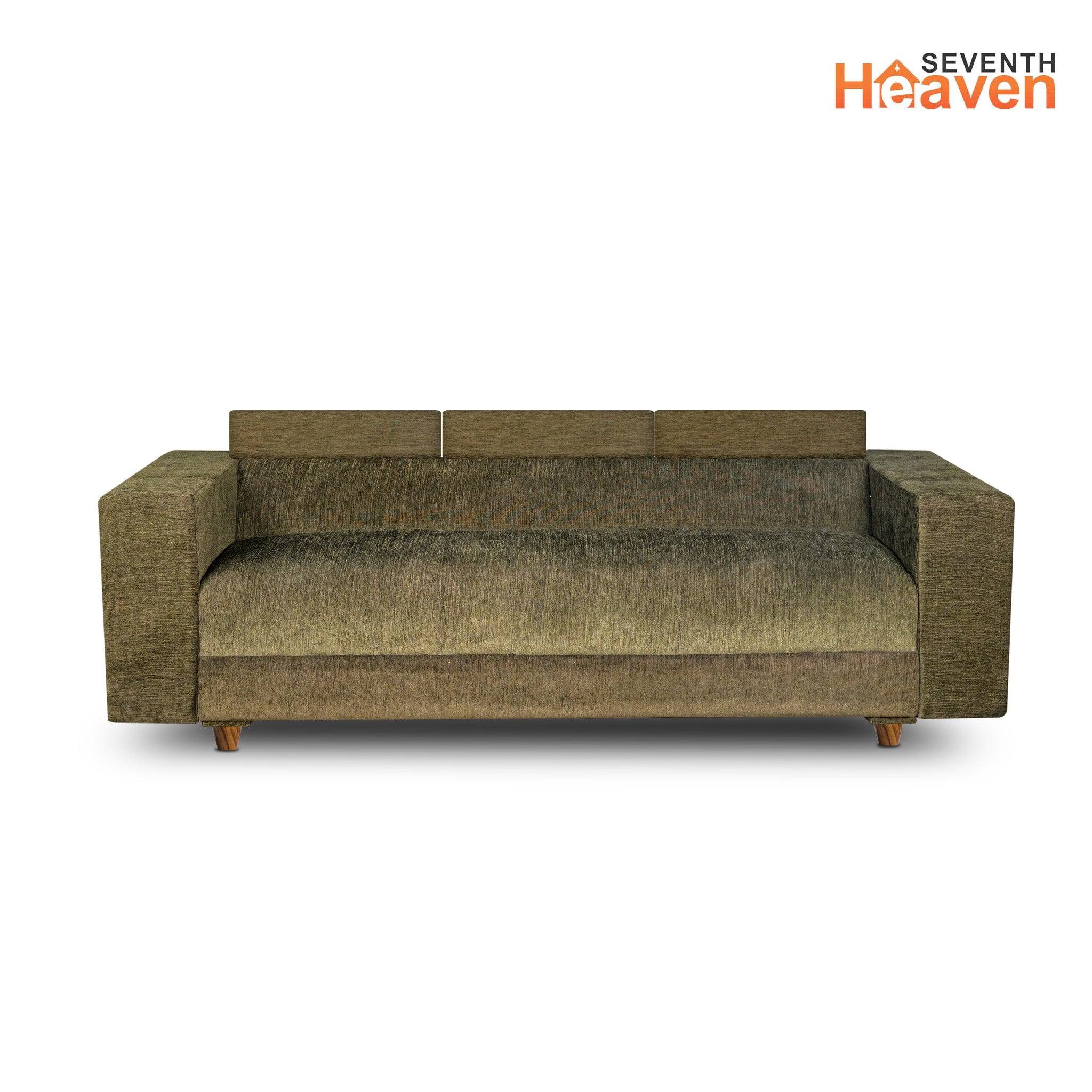 Berlin (3+1+1) Seater Sofa- ( Premium Molfino Fabric-Green )
