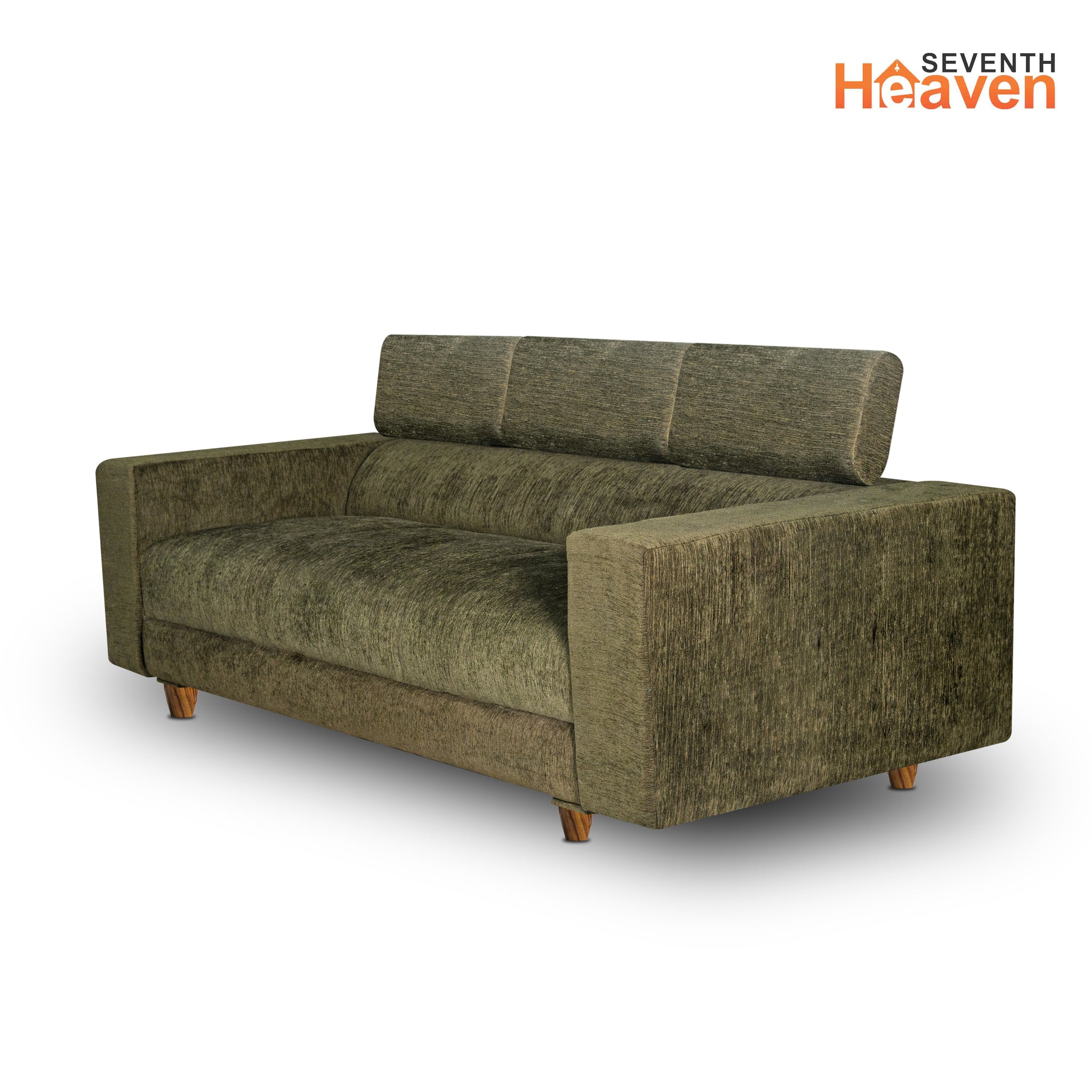 Berlin (3+1+1) Seater Sofa- ( Premium Molfino Fabric-Green )