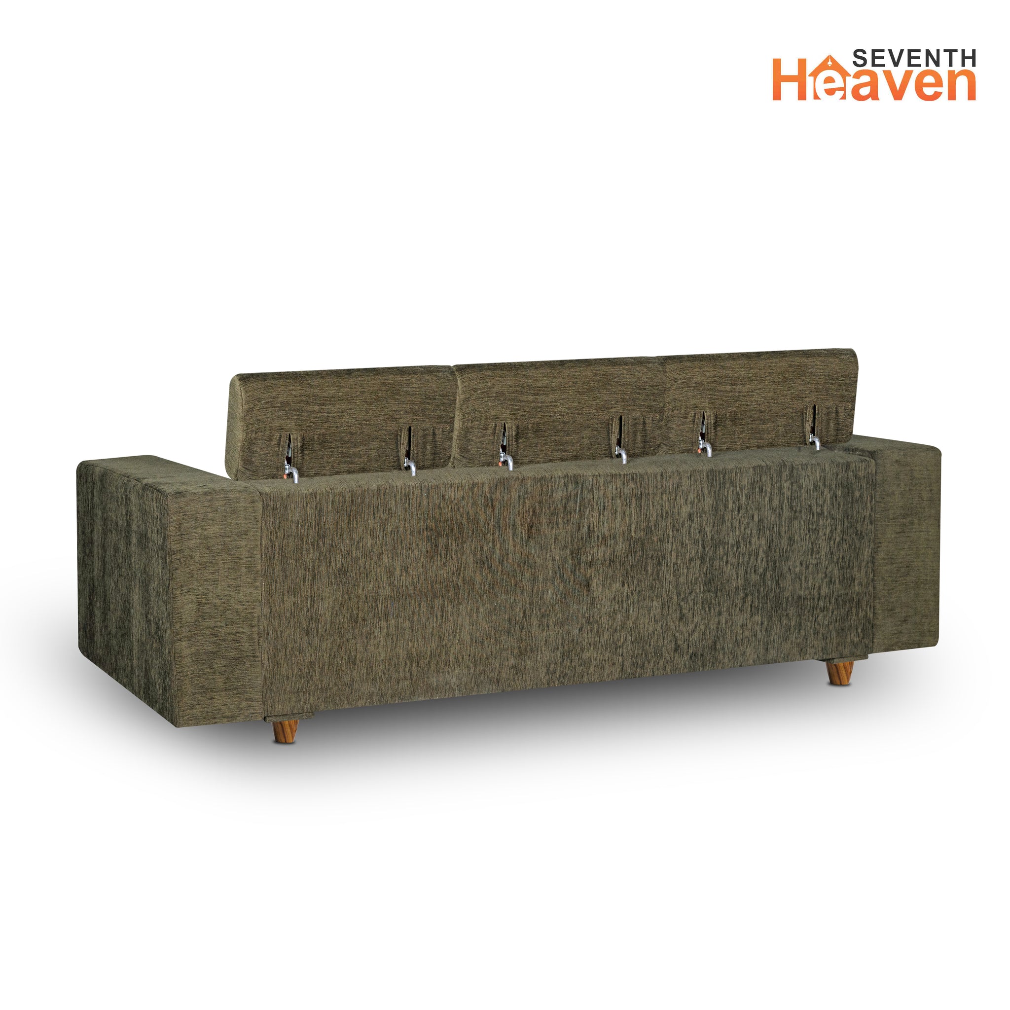 Berlin (3+1+1) Seater Sofa- ( Premium Molfino Fabric-Green )