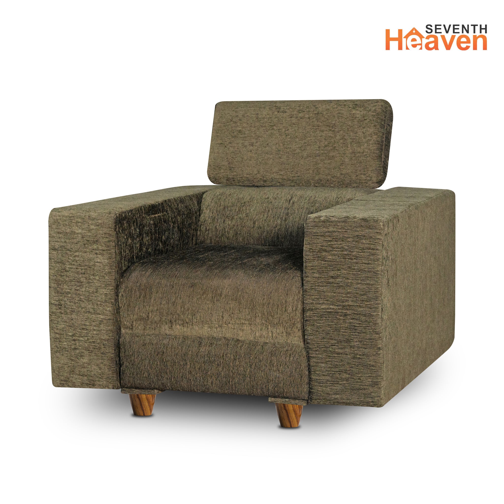 Berlin (3+1+1) Seater Sofa- ( Premium Molfino Fabric-Green )