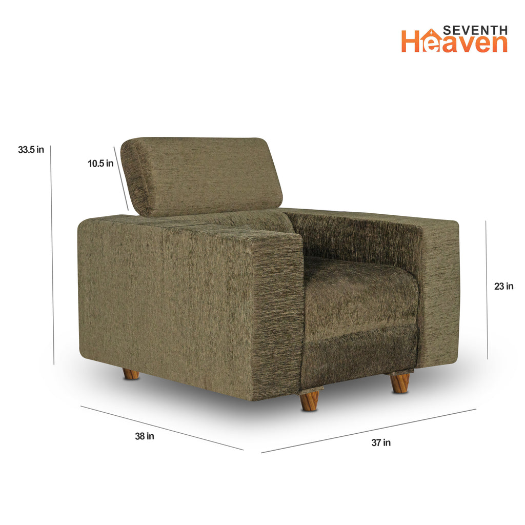 Berlin (3+1+1) Seater Sofa- ( Premium Molfino Fabric-Green )