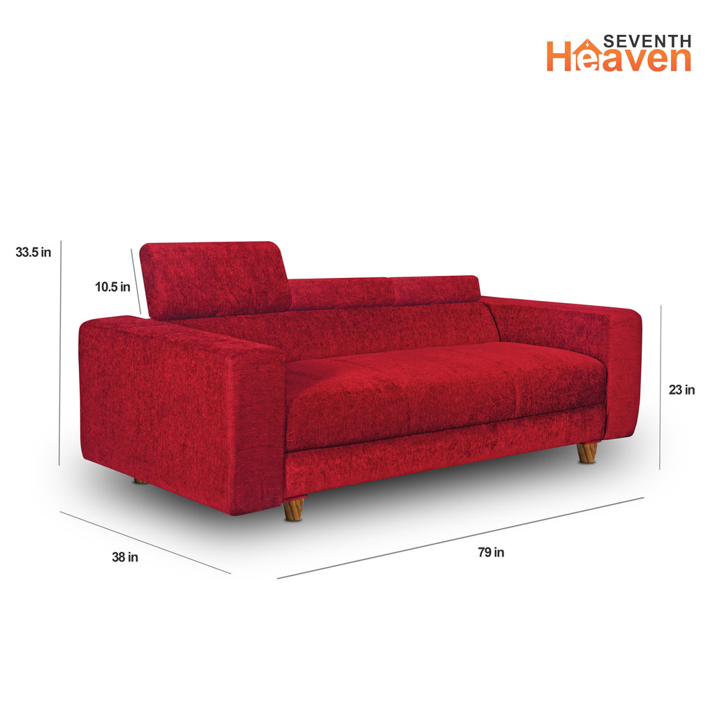Berlin (3+1+1) Seater Sofa- ( Premium Molfino Fabric- Maroon )