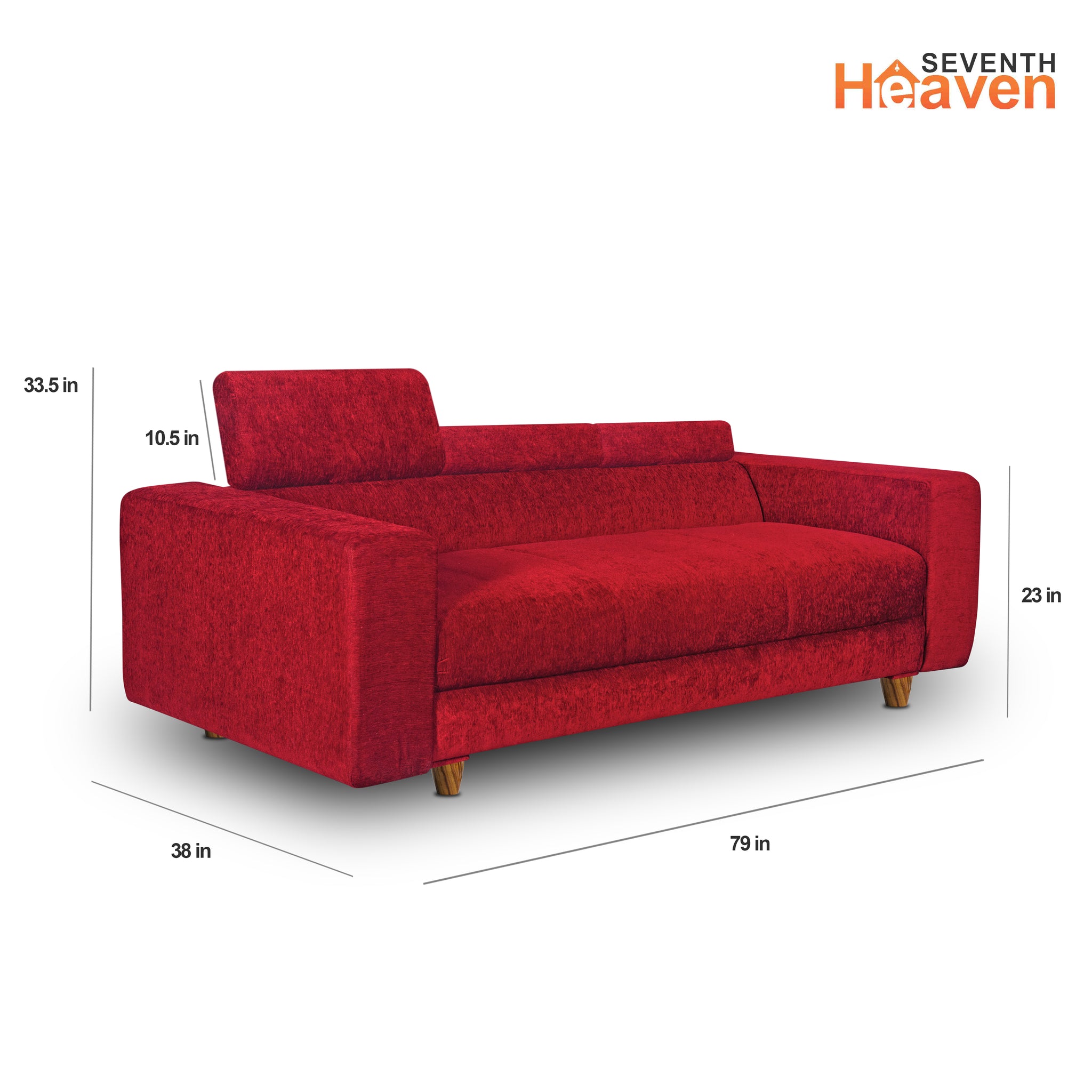 Berlin (3+1+1) Seater Sofa- ( Premium Molfino Fabric- Maroon )