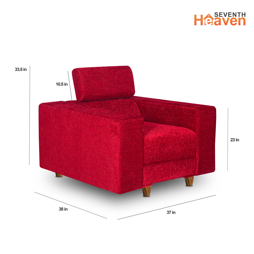 Berlin (3+1+1) Seater Sofa- ( Premium Molfino Fabric- Maroon )