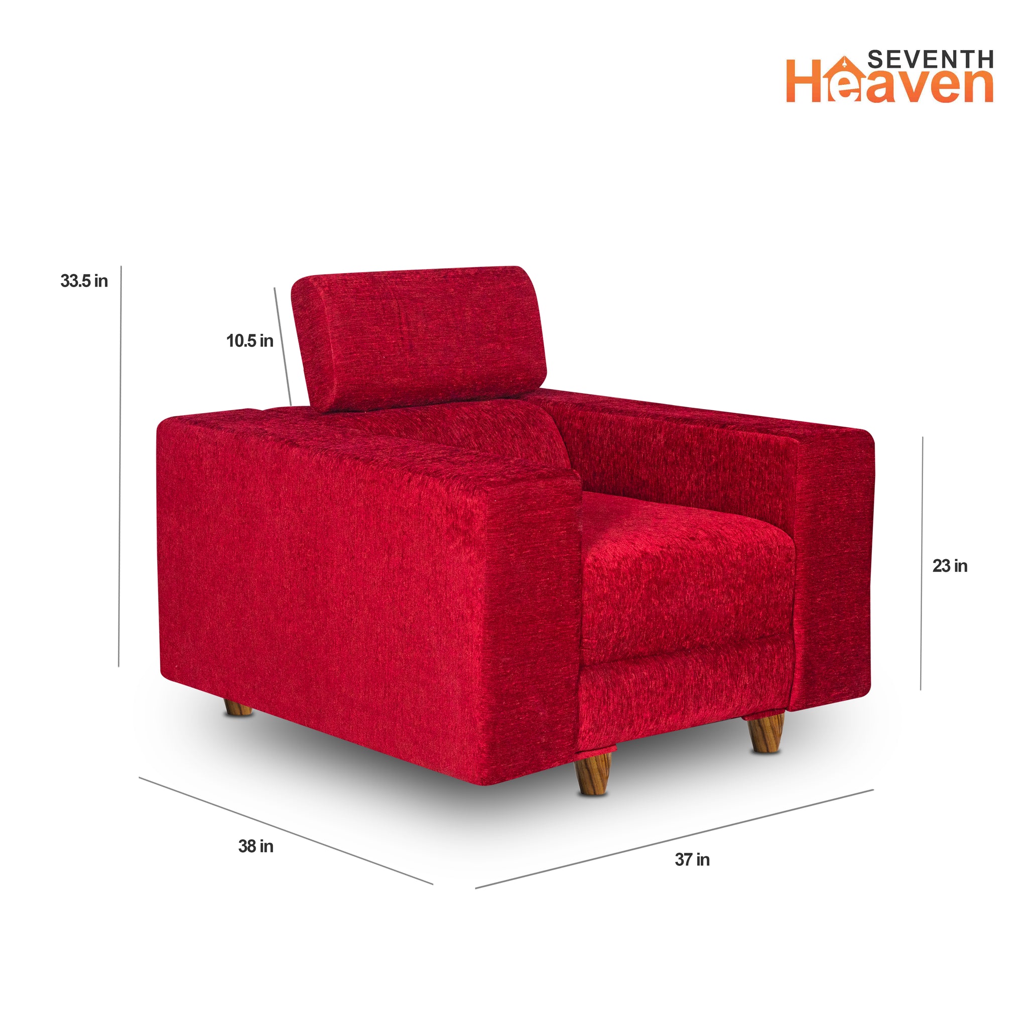 Berlin (3+1+1) Seater Sofa- ( Premium Molfino Fabric- Maroon )