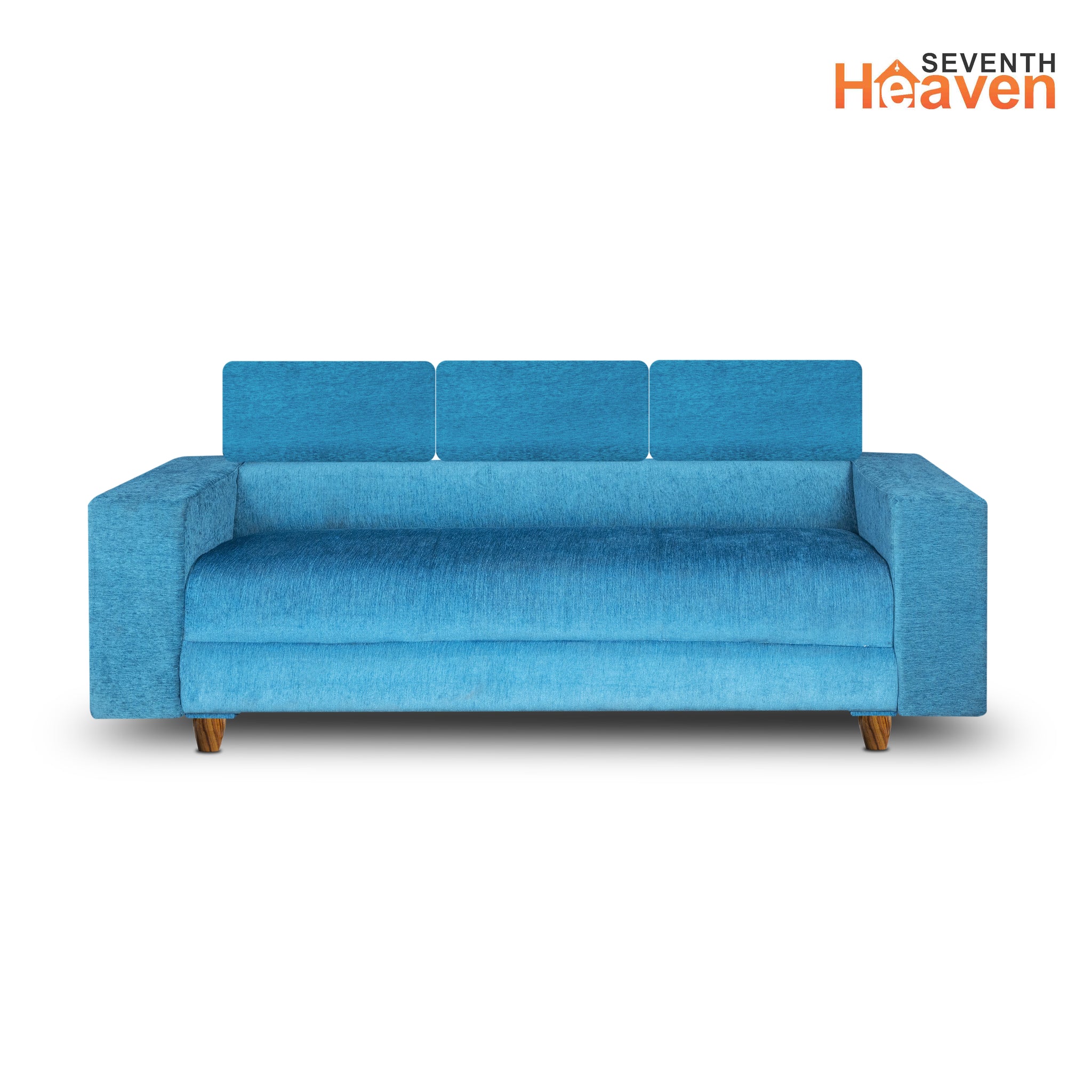 Berlin (3+1+1) Seater Sofa- ( Premium Molfino Fabric- Sky Blue )