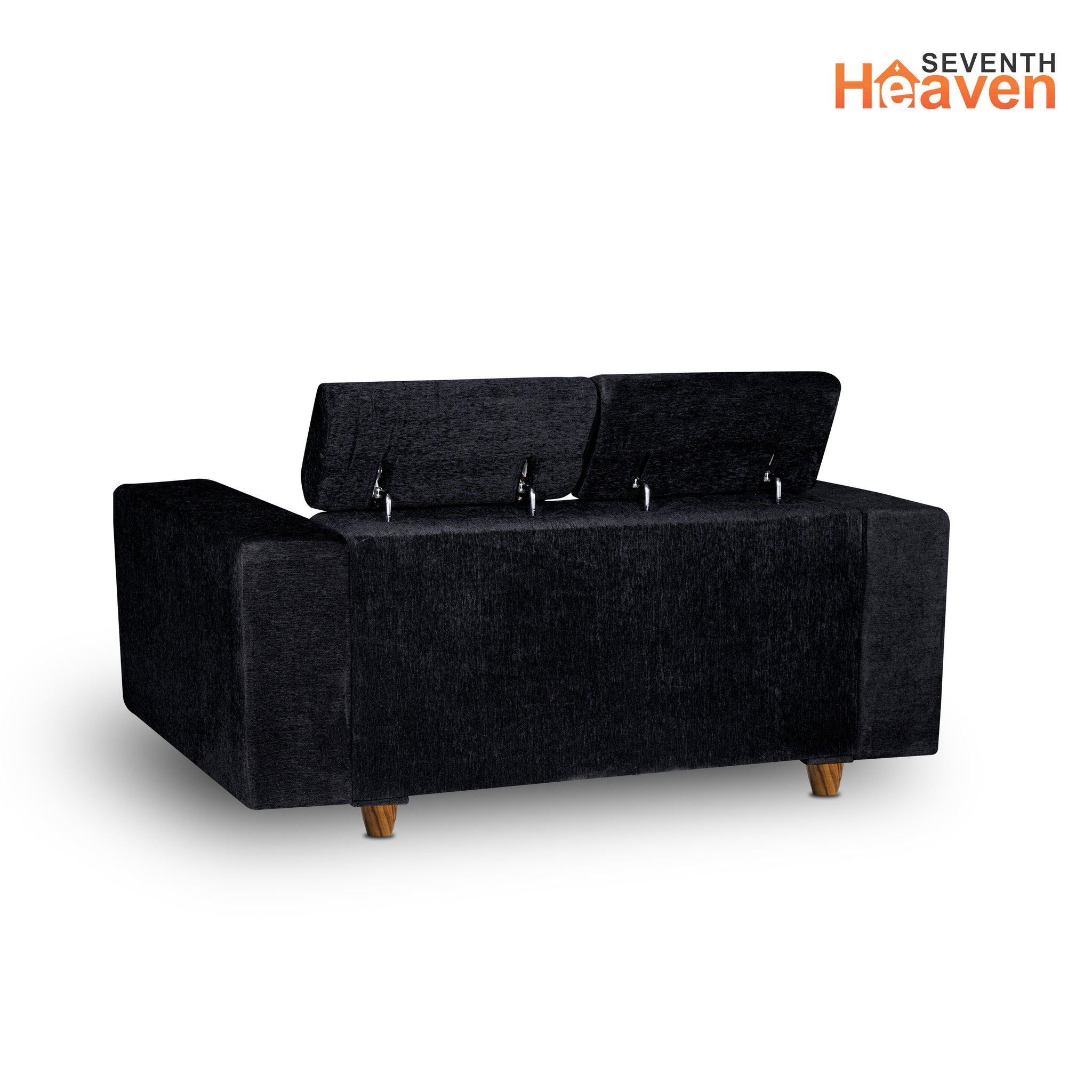 Berlin 5 Seater Sofa Set, Chenille Molfino Fabric (Finish Color -Black, Style - 3 + 2)