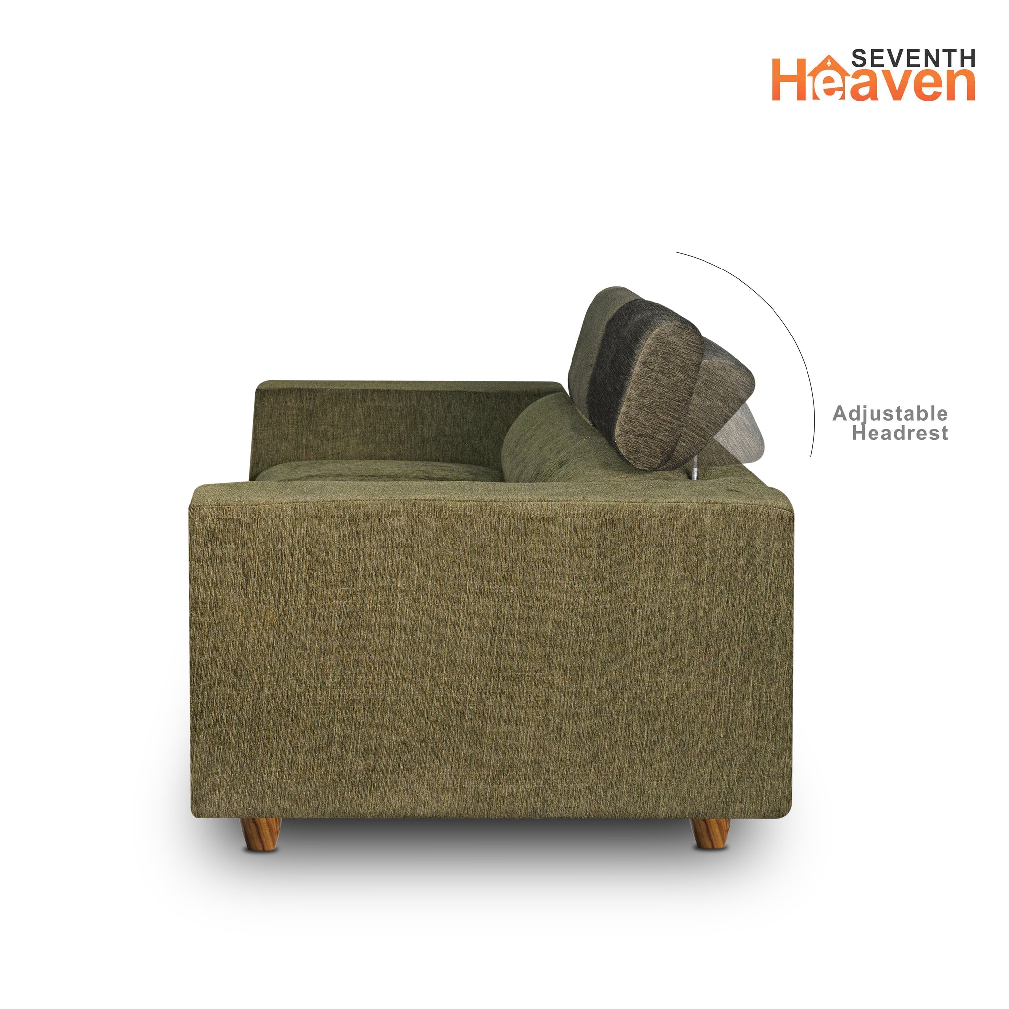 Berlin 5 Seater Sofa Set, Chenille Molfino Fabric (Finish Color -Green, Style - 3 +2)