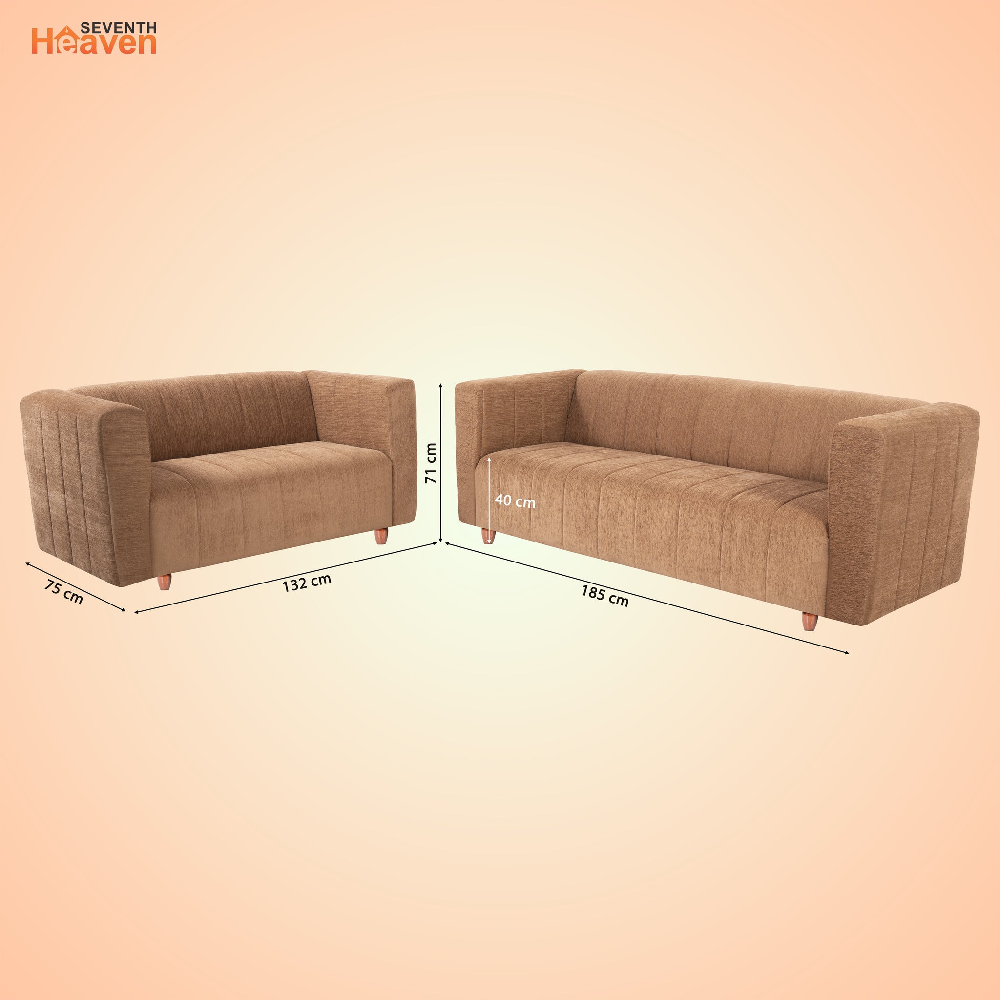Tokyo 5 Seater Sofa- (3+2) ( Premium Molfino Fabric - Beige)