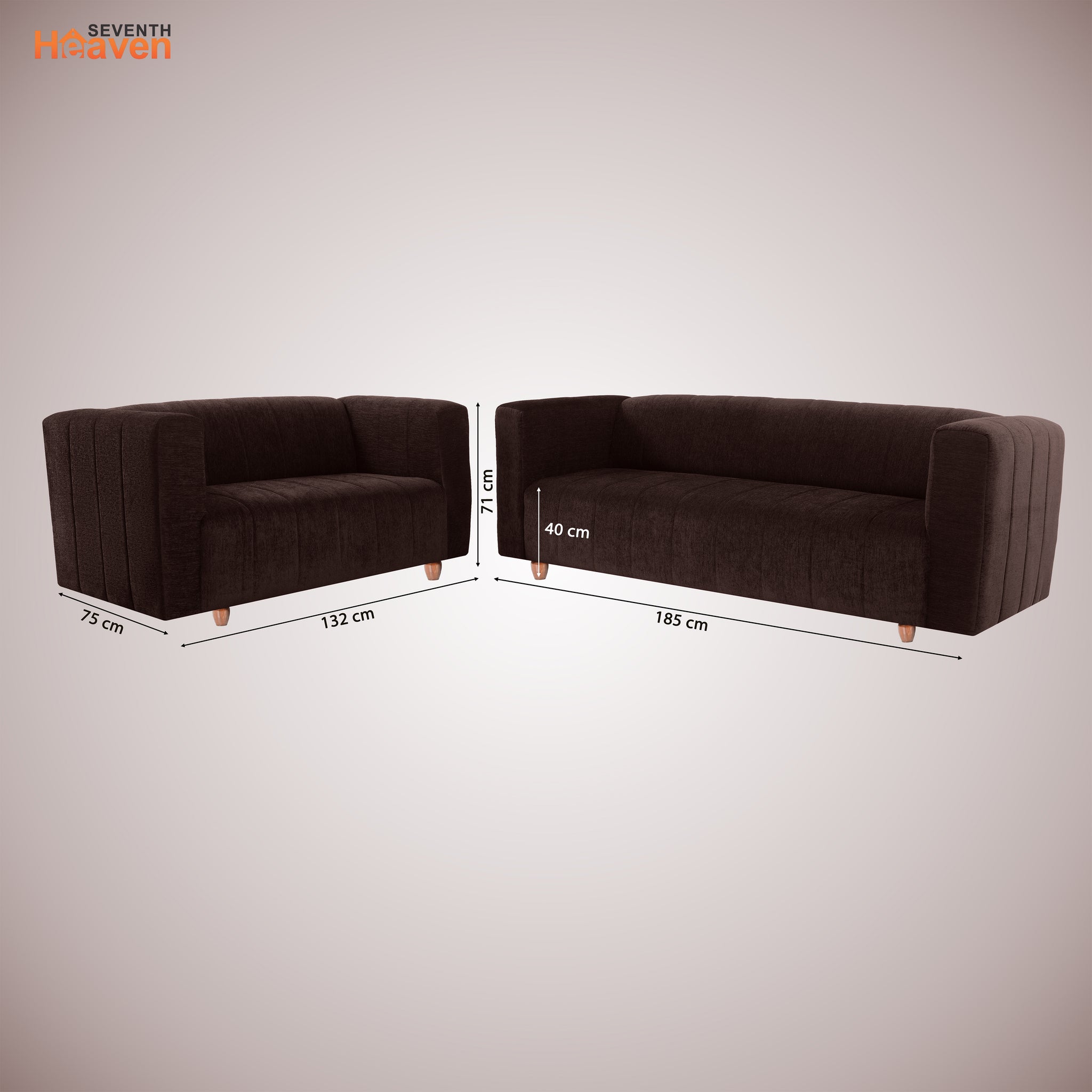 Tokyo 5 Seater Sofa- (3+2) ( Premium Molfino Fabric - Brown)