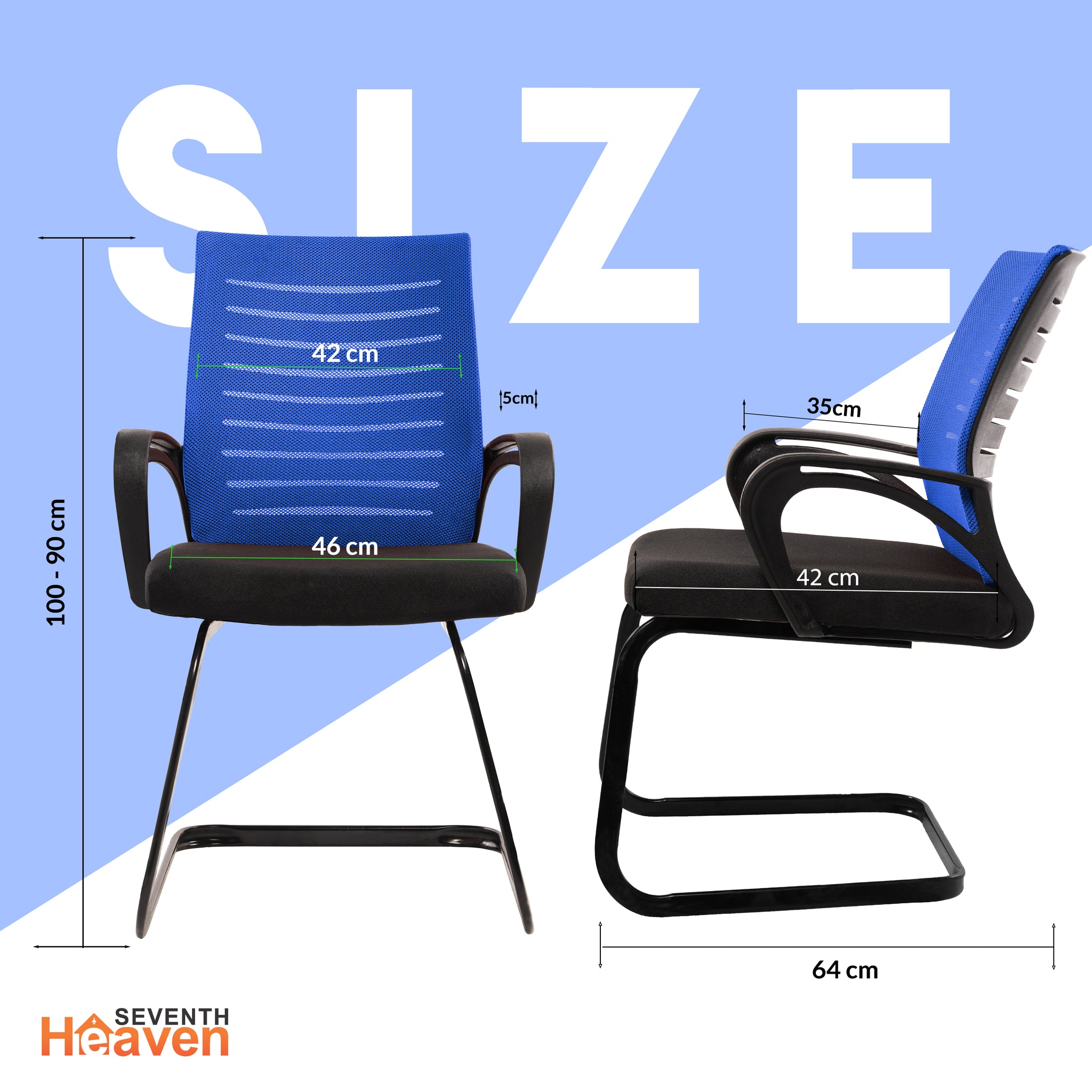 Blaze Mid-Back (C- Base) Office Chair – Ergonomic, Durable & Versatile (Blue)