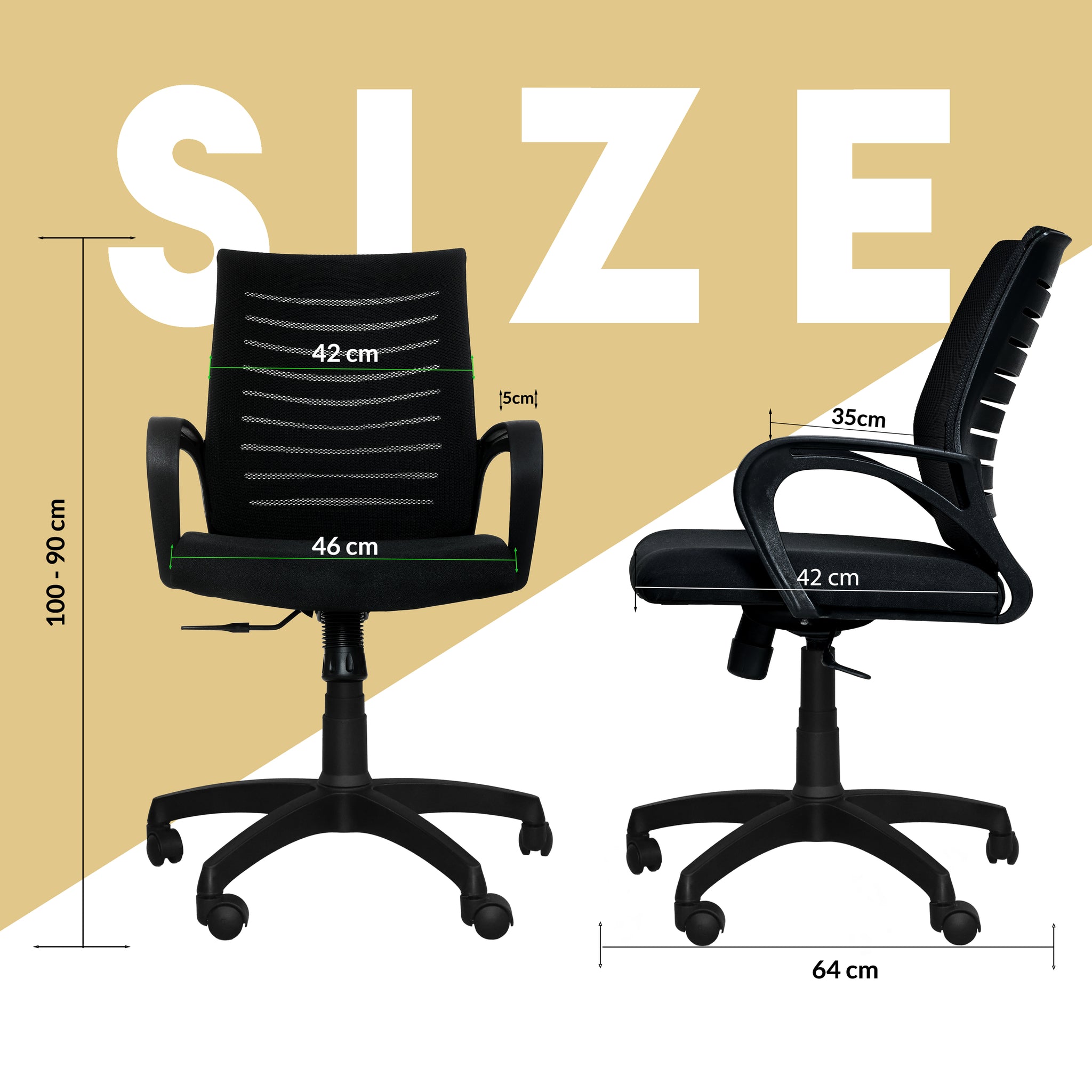 Bolt Mid-Back (Nylon Base) Office Chair – Ergonomic, Durable & Versatile  (Black Mesh)
