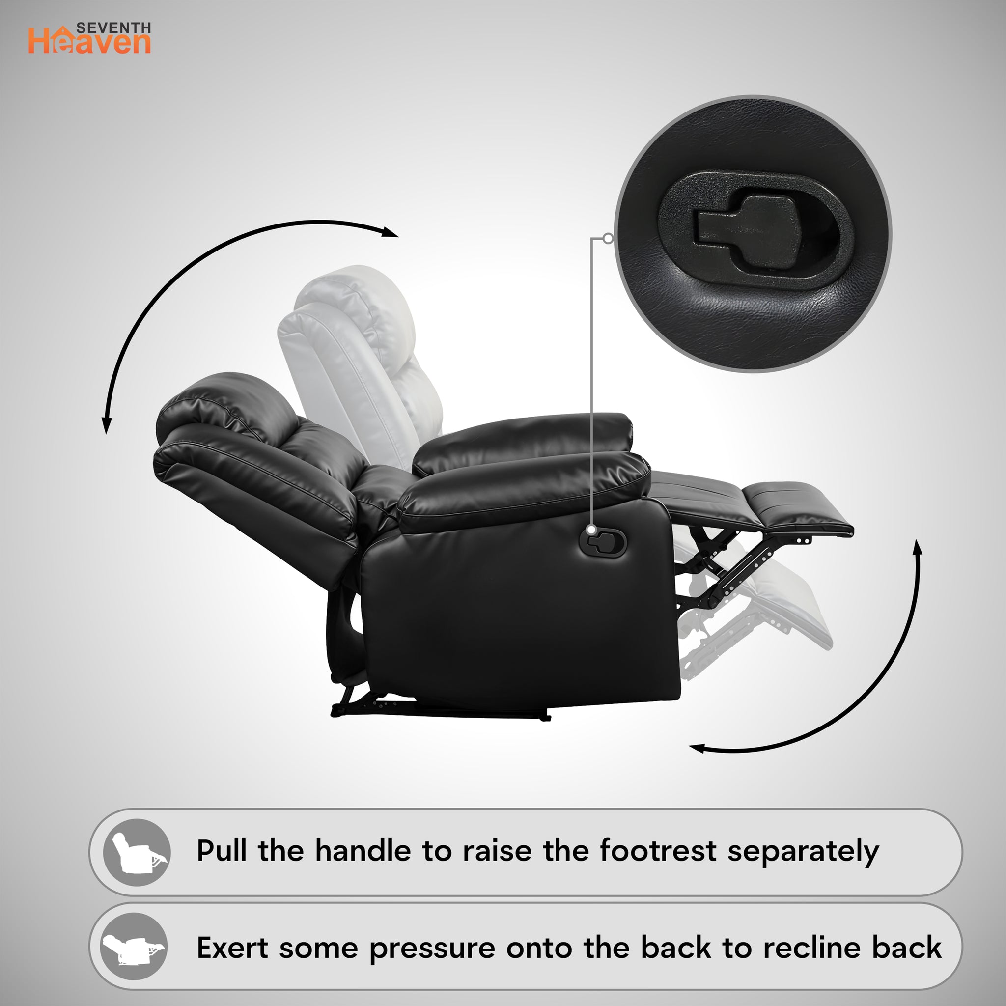 Oslo 1 Seater Recliner – ( Spacious, Luxurious & DIY-Friendly- Black )