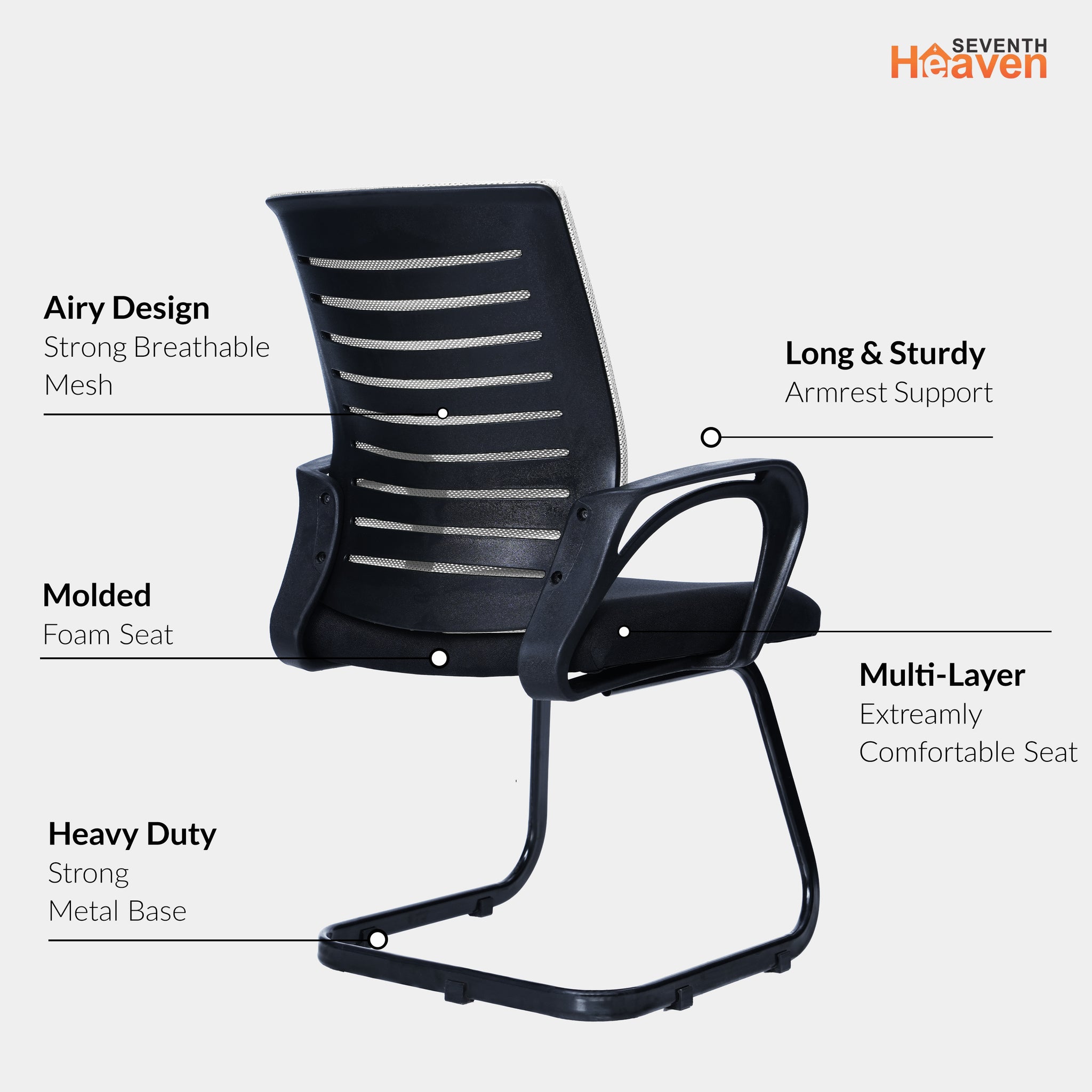 Blaze Mid-Back (C- Base) Office Chair – Ergonomic, Durable & Versatile (Grey)