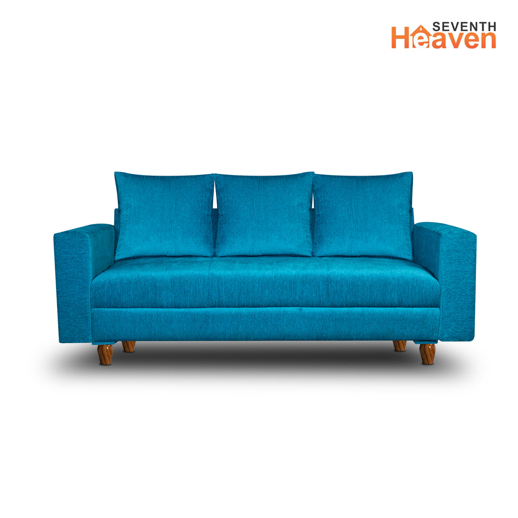 Rio 3 Seater Sofa- ( Premium Molfino Fabric- Sky Blue )