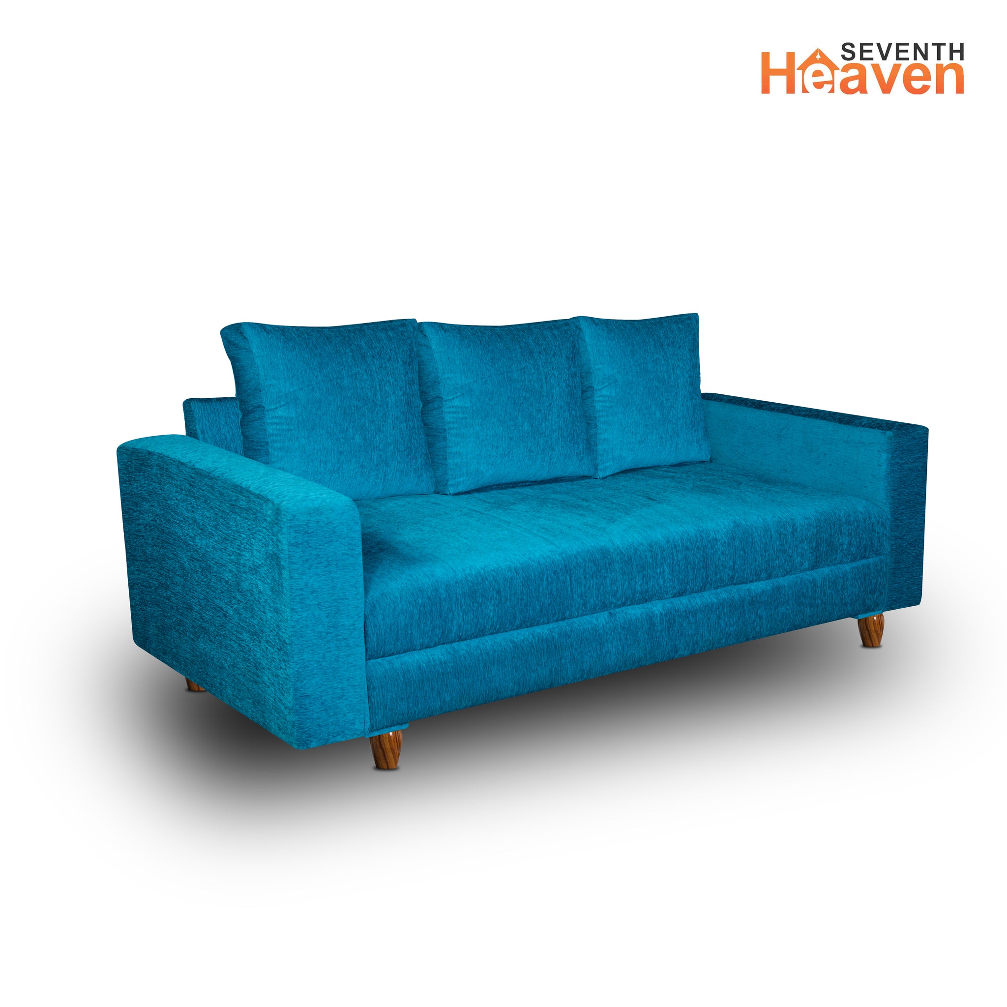 Rio 3 Seater Sofa- ( Premium Molfino Fabric- Sky Blue )