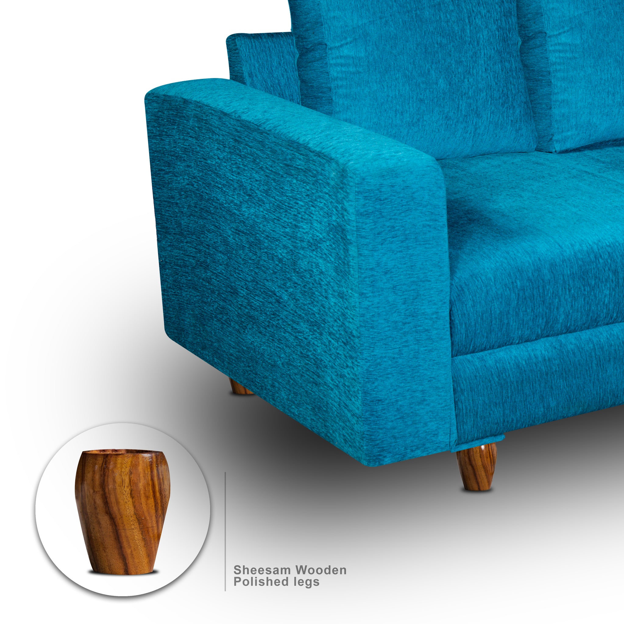 Rio 3 Seater Sofa- ( Premium Molfino Fabric- Sky Blue )