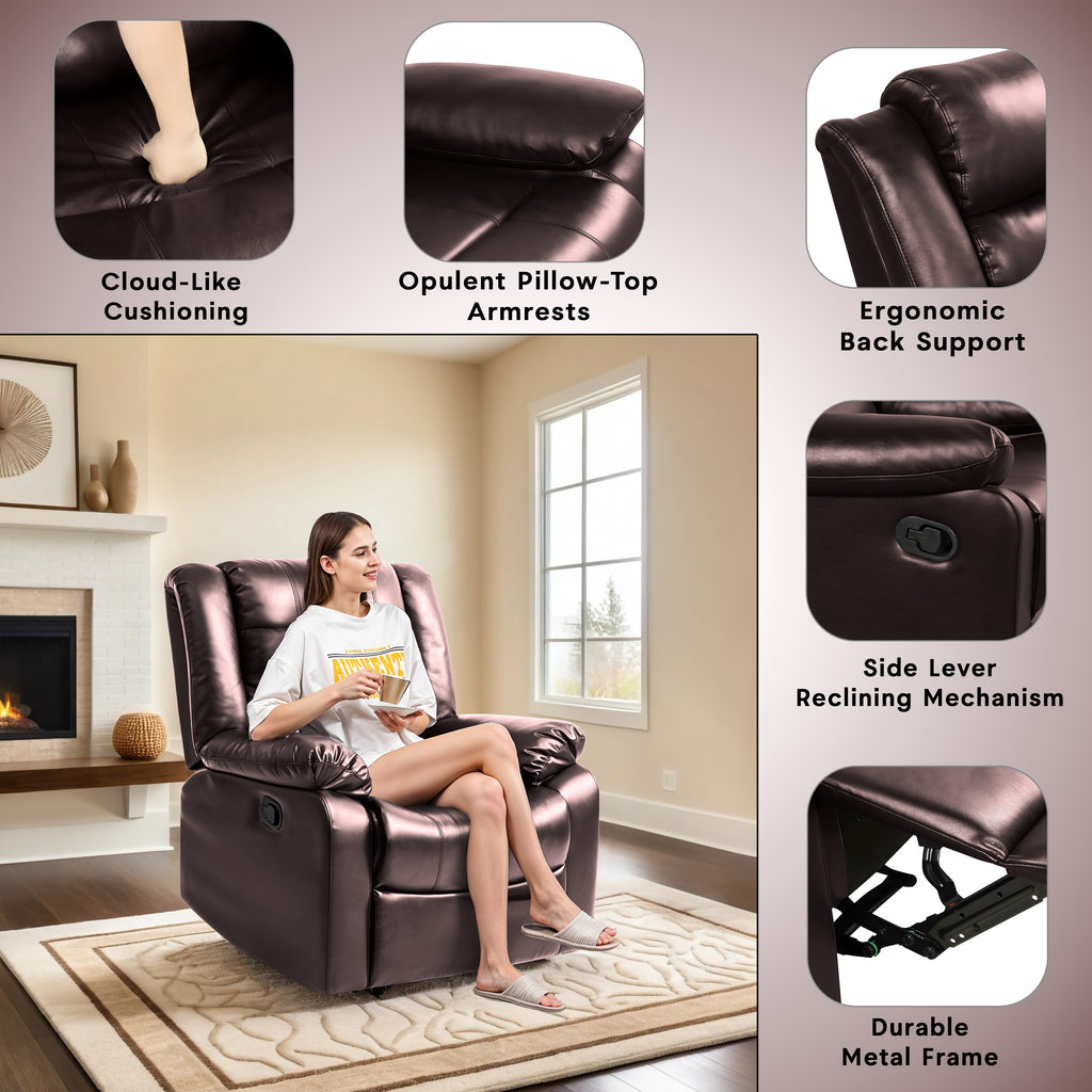 Oslo 1 Seater Recliner – ( Spacious, Luxurious & DIY-Friendly- Brown )