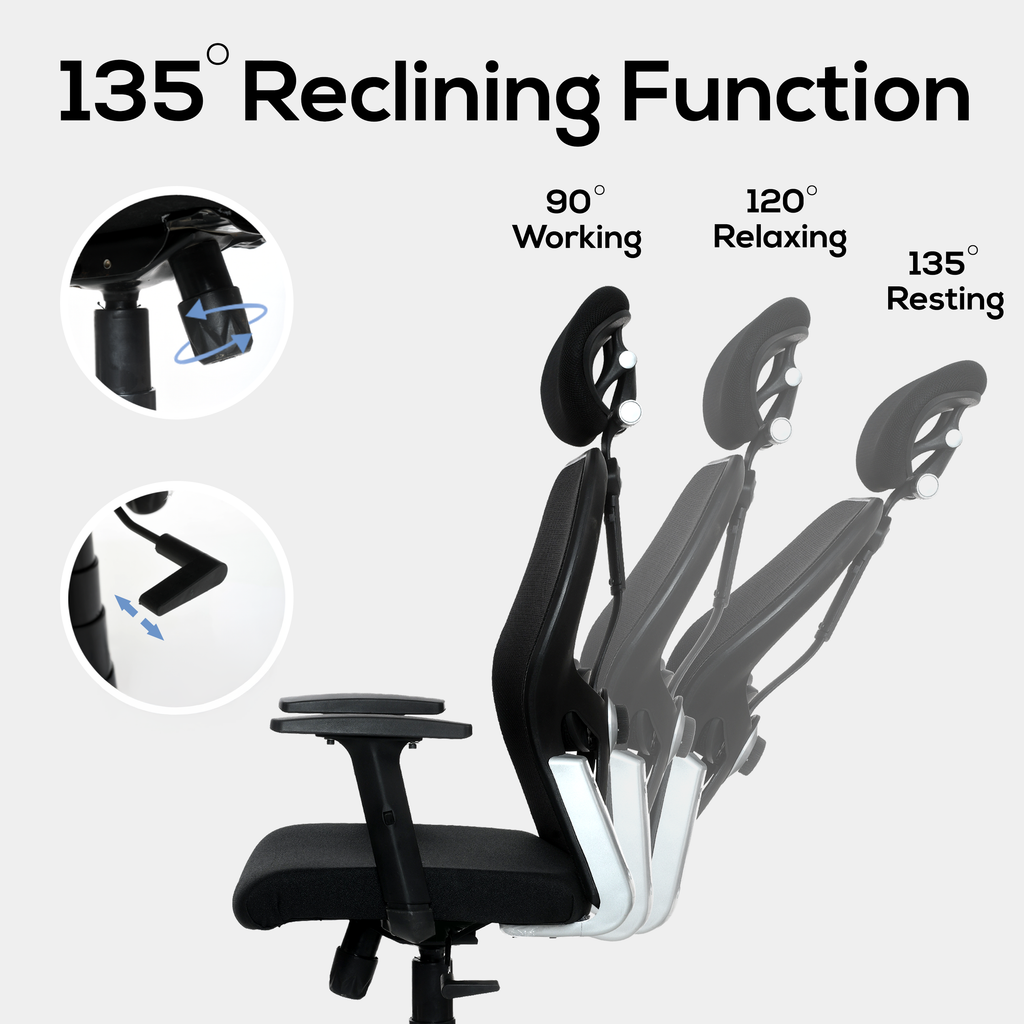 Venus High-Back Office Chair – Ergonomic, Durable & Versatile (Black)