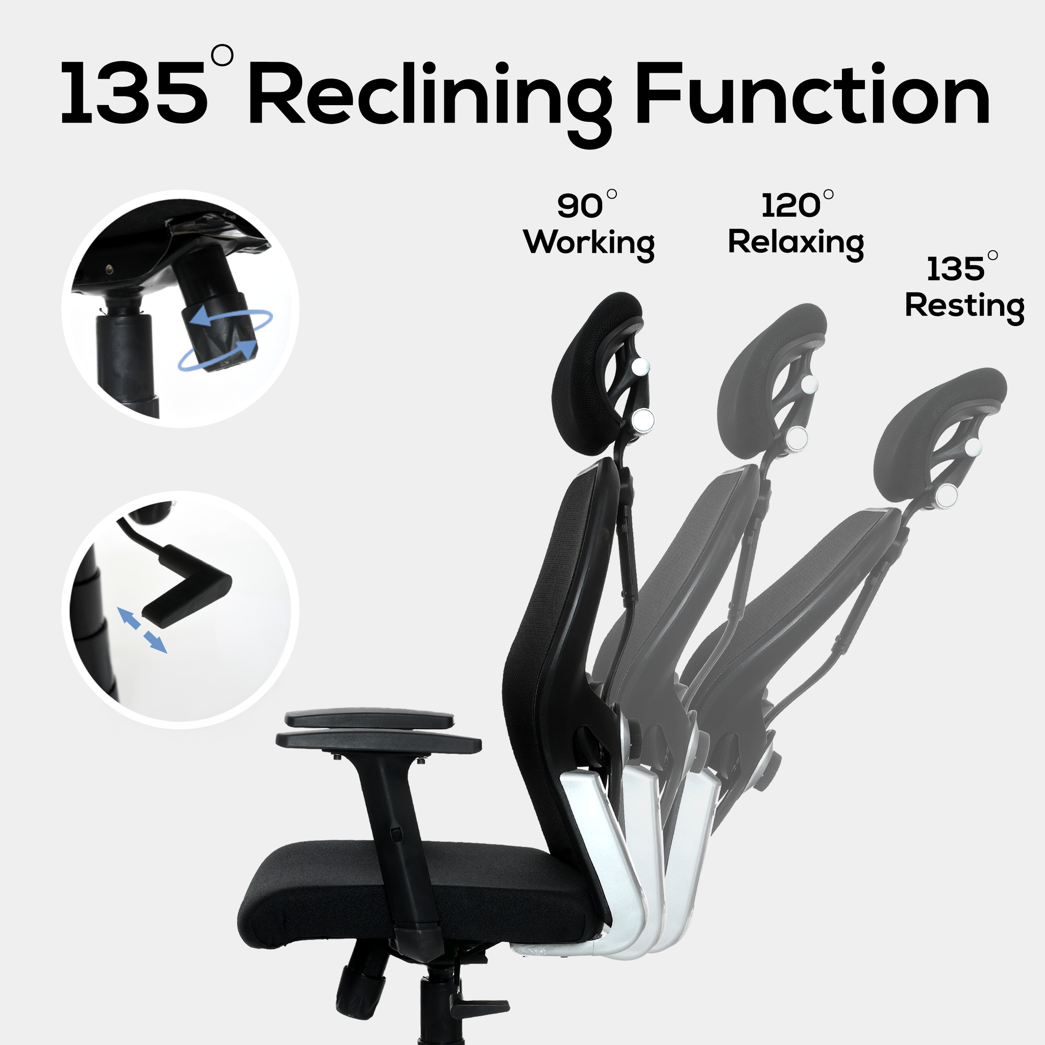 Venus High-Back Office Chair – Ergonomic, Durable & Versatile (Black)