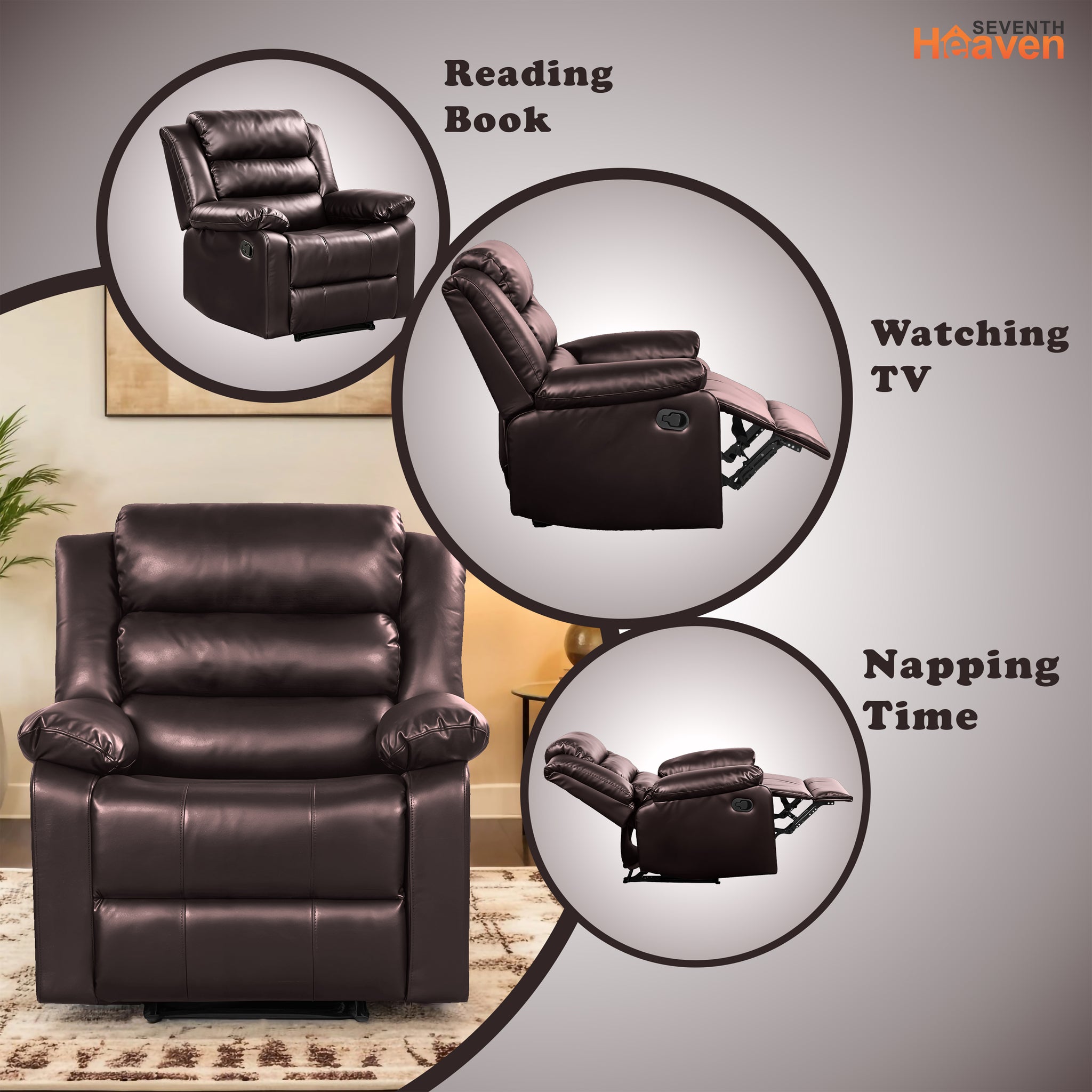 Oslo 1 Seater Recliner – ( Spacious, Luxurious & DIY-Friendly- Brown )
