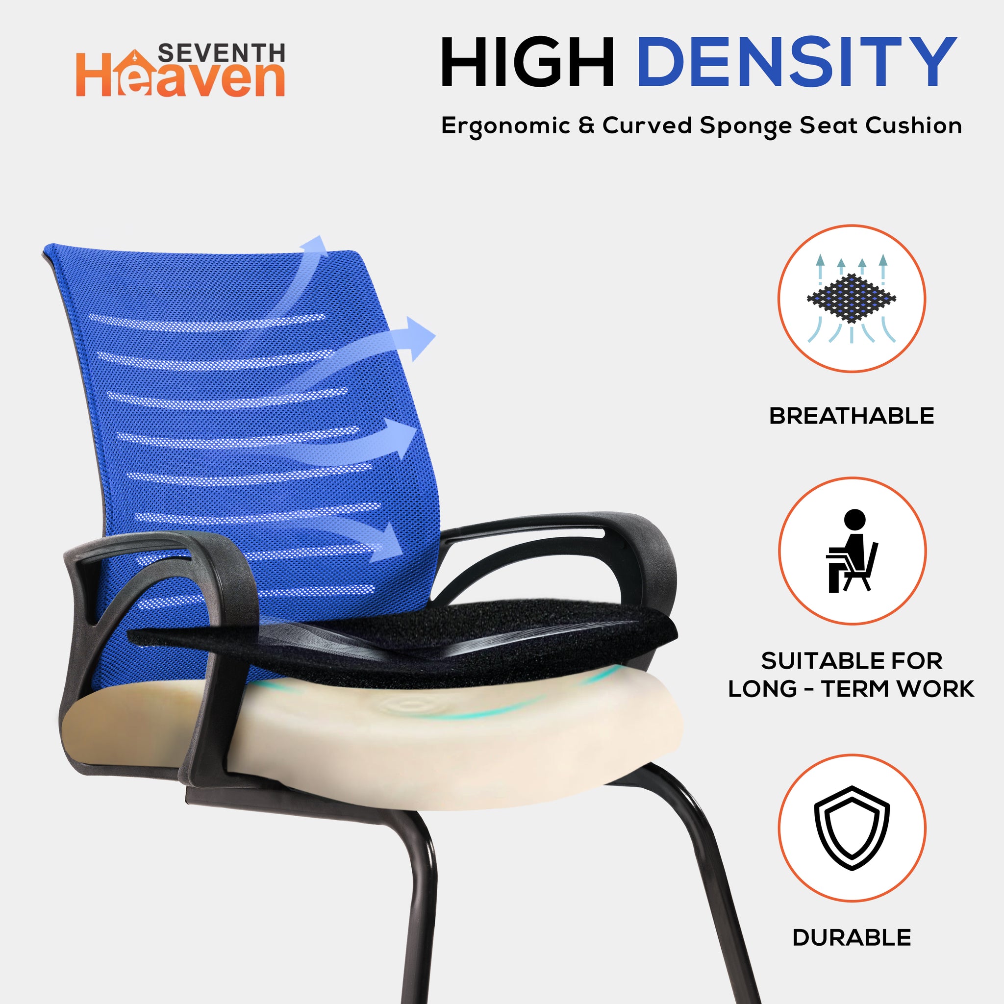Blaze Mid-Back (C- Base) Office Chair – Ergonomic, Durable & Versatile (Blue)
