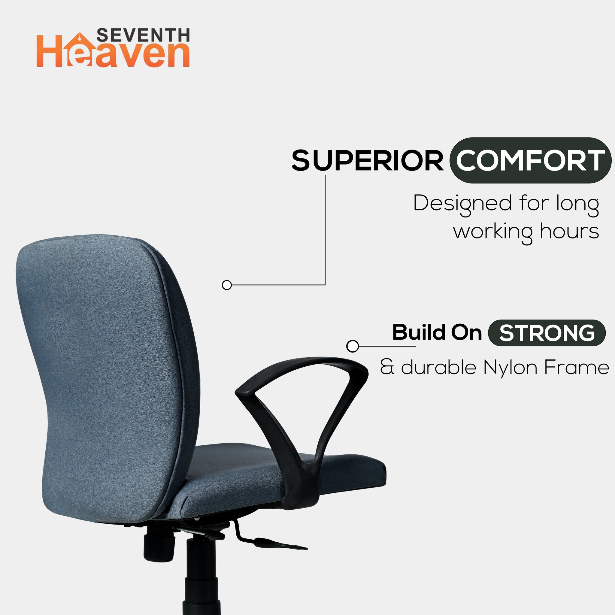 Blaze Mid-Back (C- Base) Office Chair – Ergonomic, Durable & Versatile (Black)