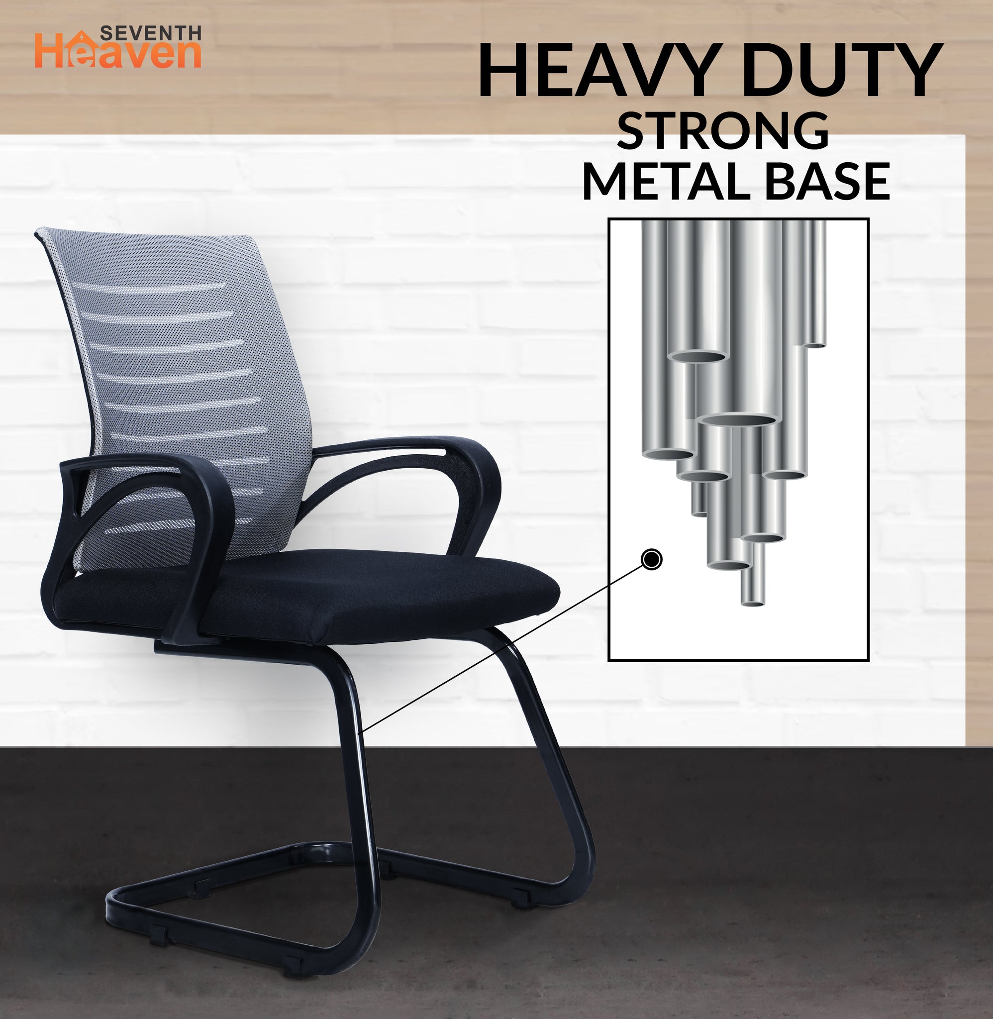 Blaze Mid-Back (C- Base) Office Chair – Ergonomic, Durable & Versatile (Grey)