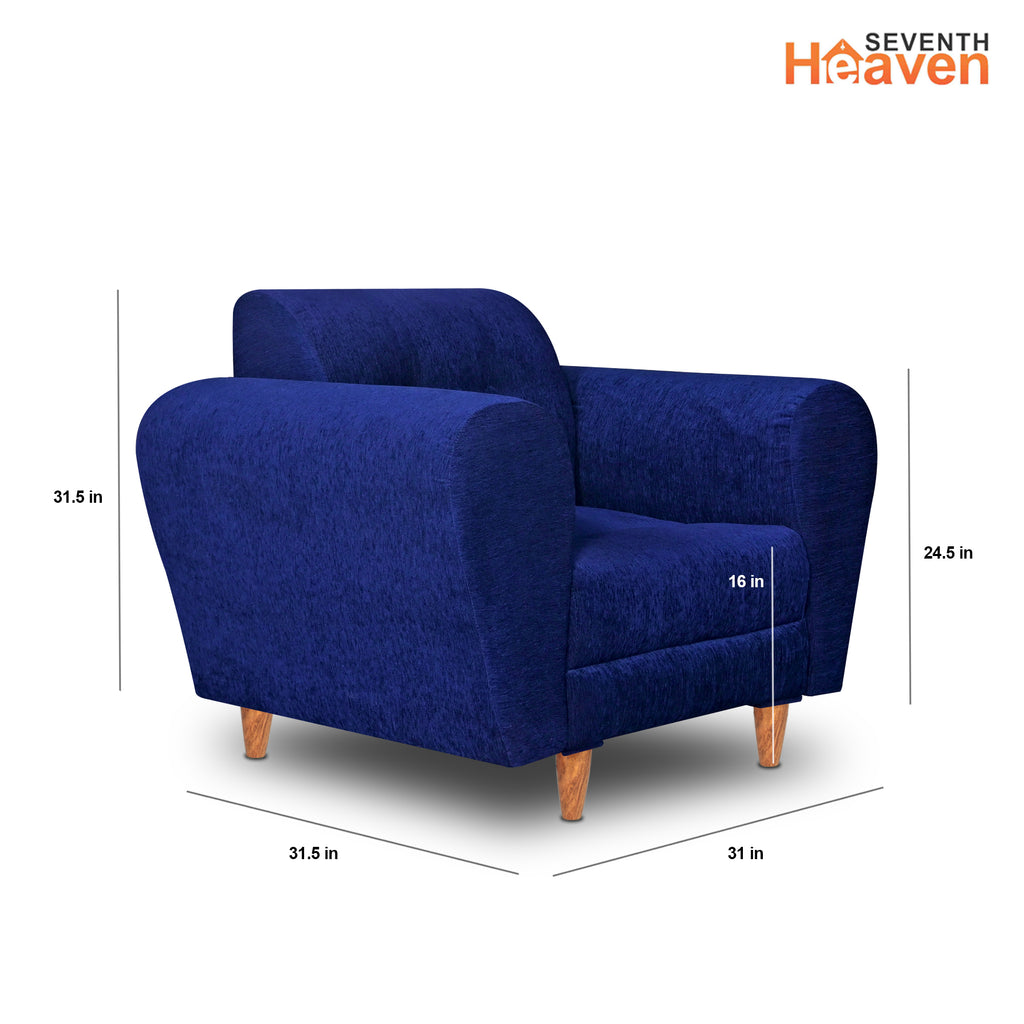 Milan (3+1+1) Seater Sofa - ( Premium Molfino Fabric-  Blue )