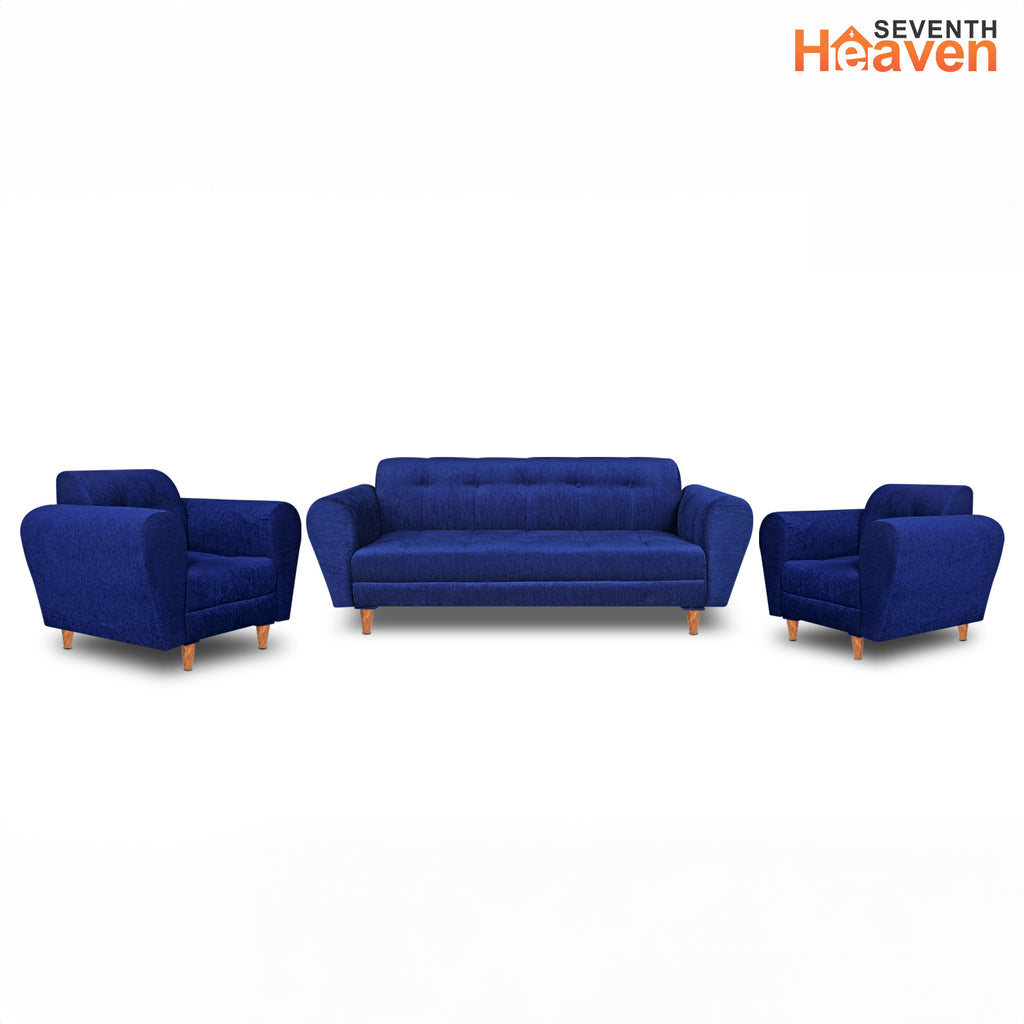 Milan (3+1+1) Seater Sofa - ( Premium Molfino Fabric-  Blue )