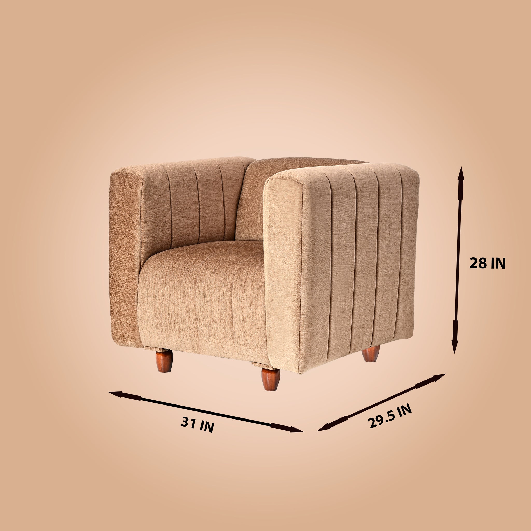 Tokyo 1 Seater Sofa - ( Premium Molfino Fabric- Beige )