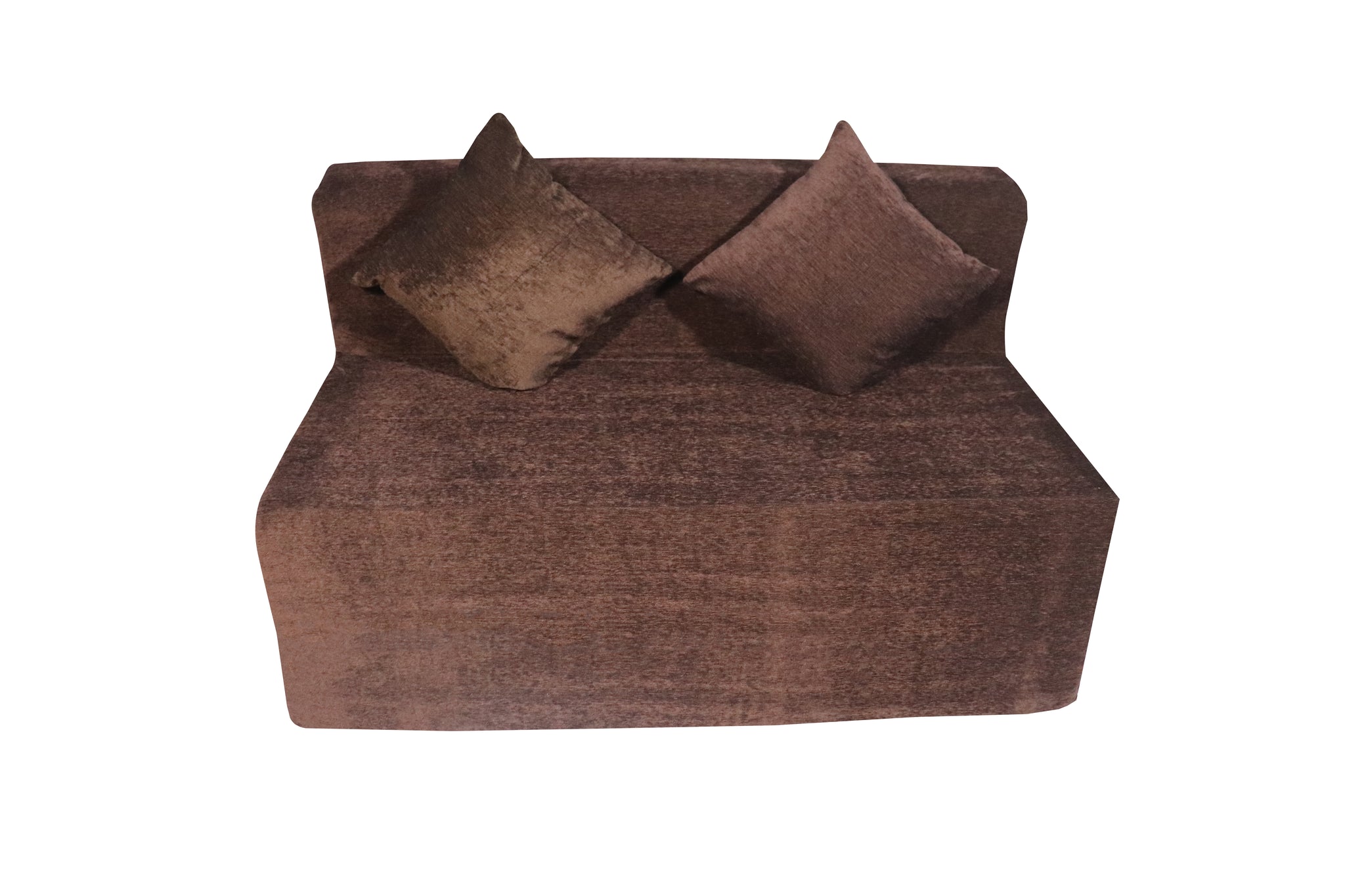 Rejoice Sofa Cum Bed - 2  Seater, Plain Cushion ( Premium Molfino Fabric, Brown )