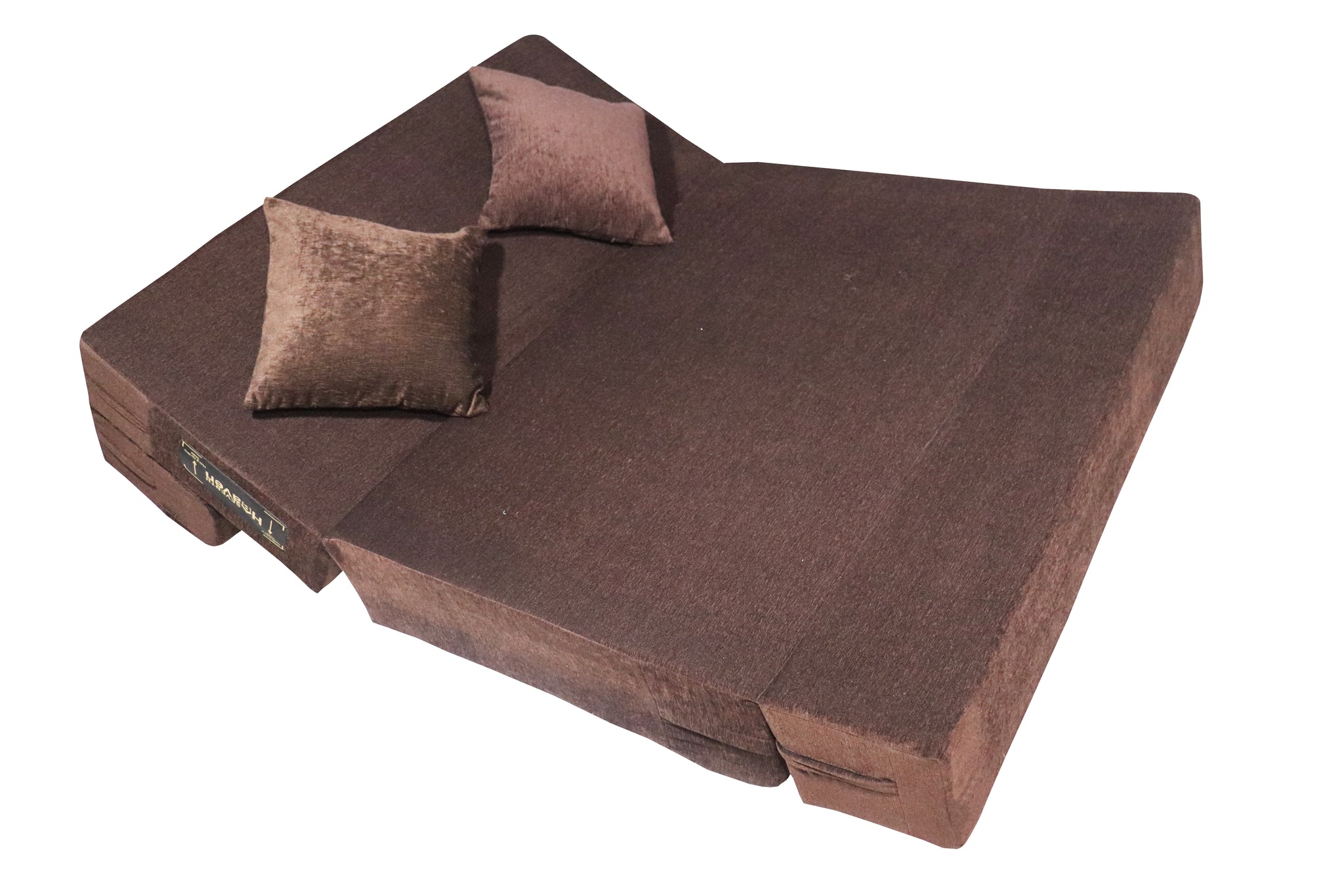 Rejoice Sofa Cum Bed - 2  Seater, Plain Cushion ( Premium Molfino Fabric, Brown )