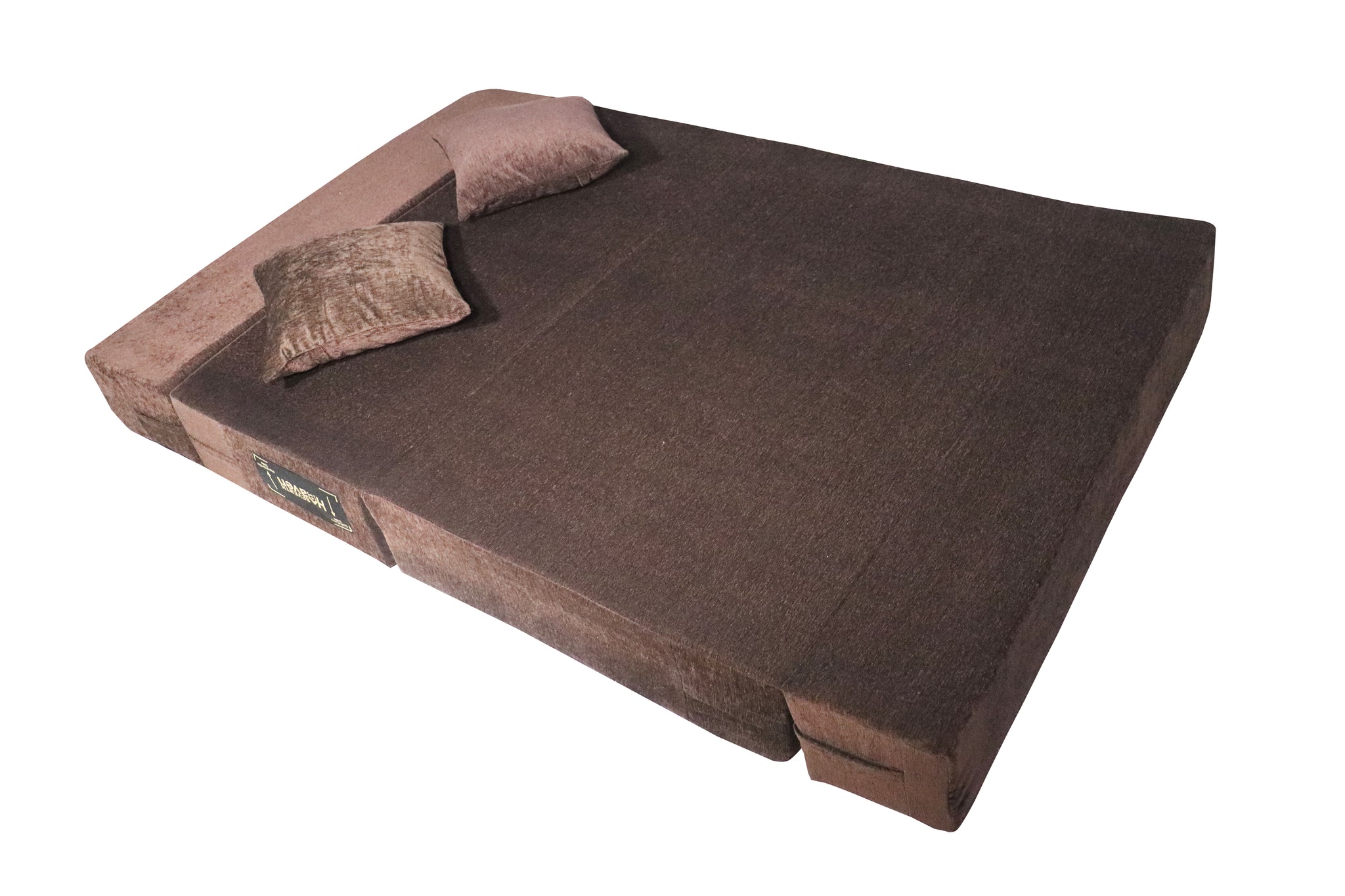 Rejoice Sofa Cum Bed - 2  Seater, Plain Cushion ( Premium Molfino Fabric, Brown )