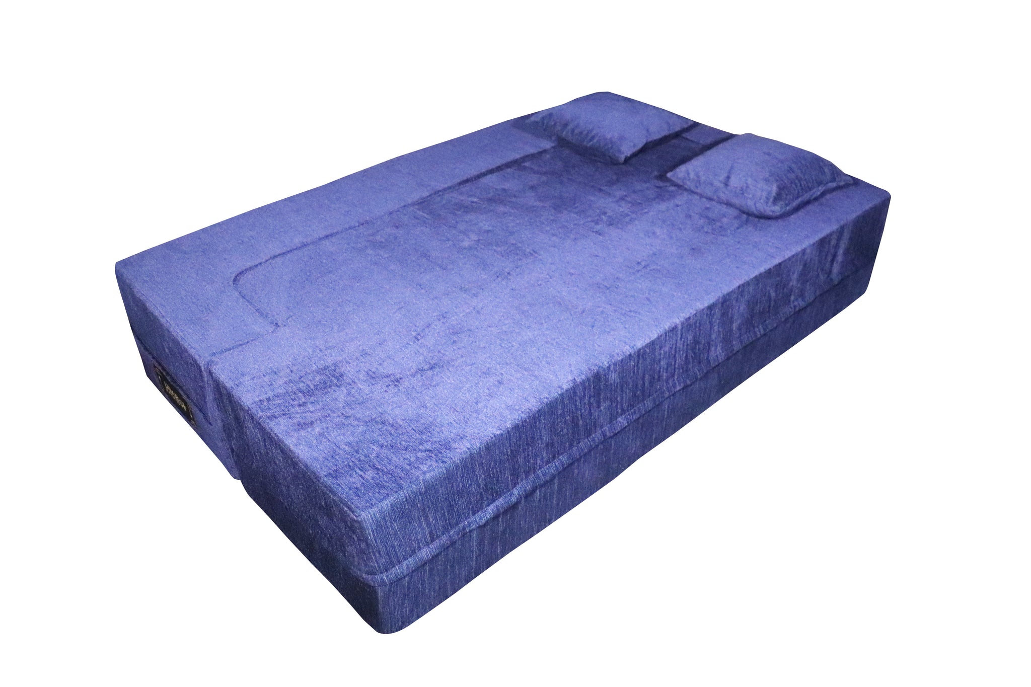 Flipper X Sofa Cum Bed - 3  Seater, Plain Cushion ( Premium Molfino Fabric, Blue)