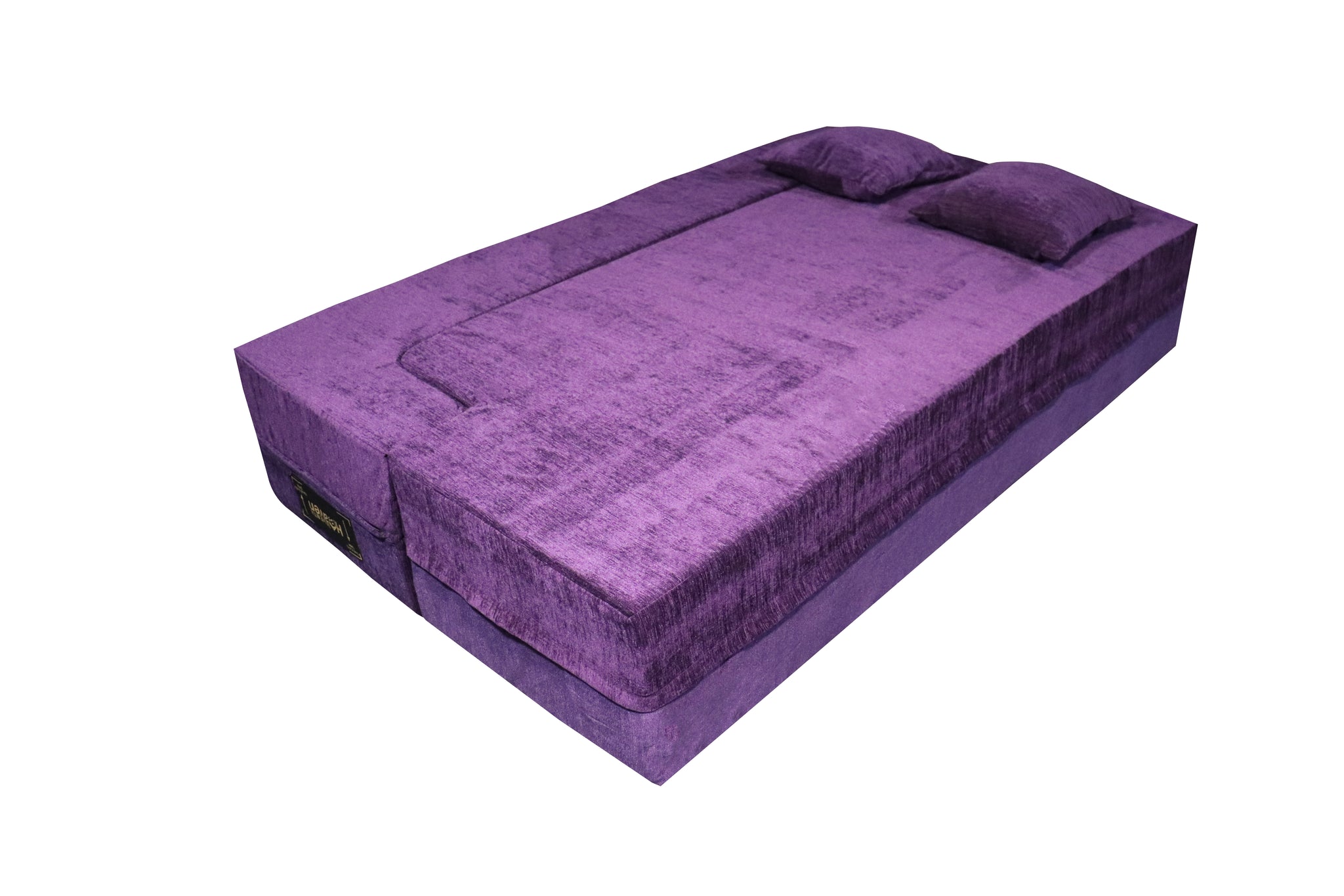 Flipper X Sofa Cum Bed - 3  Seater, Plain Cushion ( Premium Molfino Fabric, Purple)