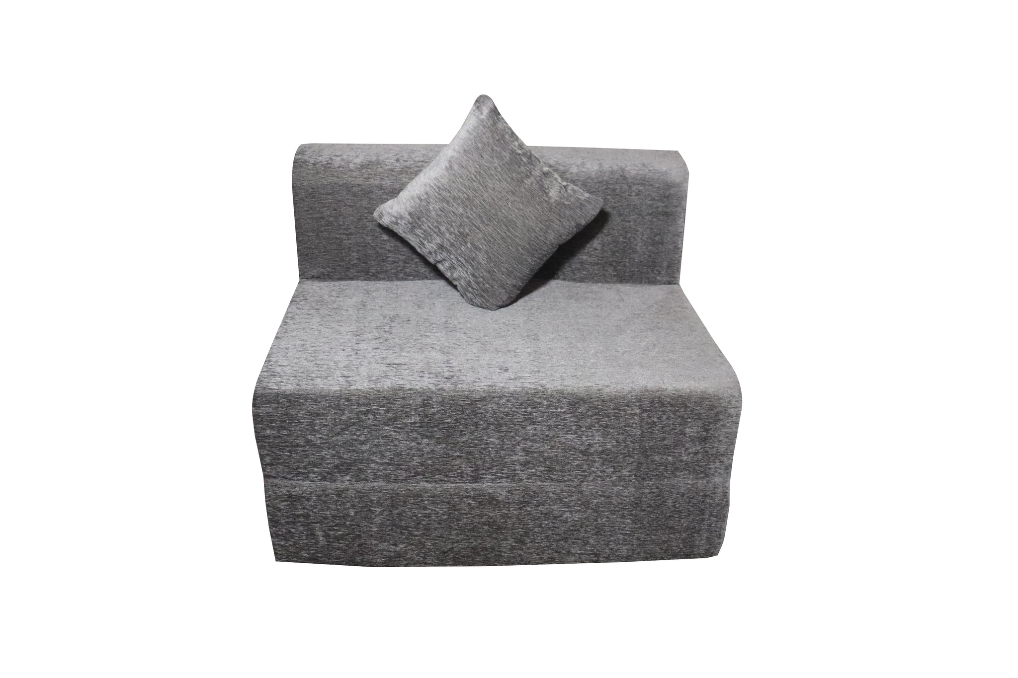 Rejoice Sofa Cum Bed Cover - 1  Seater, Plain Cushion ( Premium Molfino Fabric,  Grey )