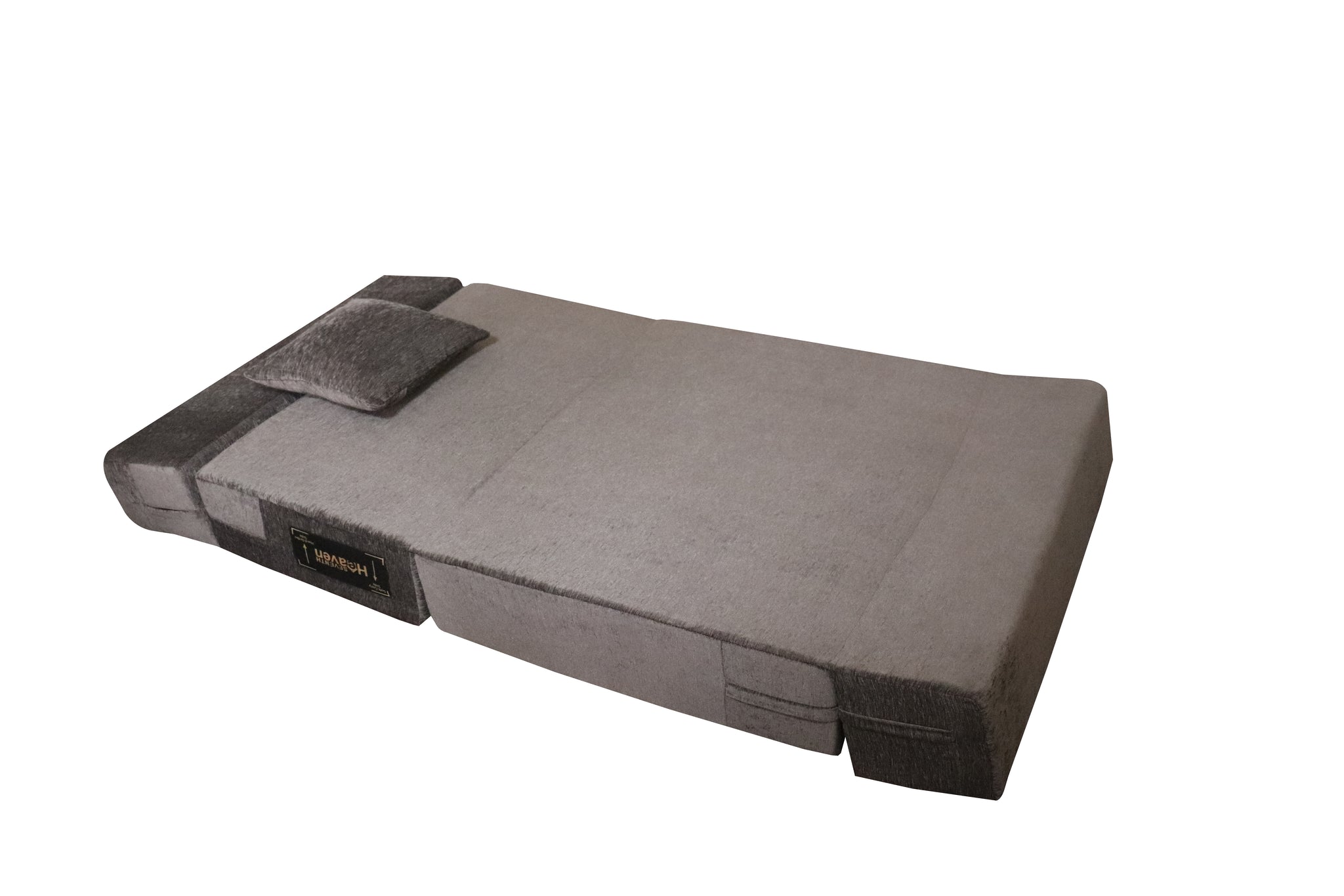 Rejoice Sofa Cum Bed - 1 Seater, Plain Cushion ( Premium Molfino Fabric, Grey )