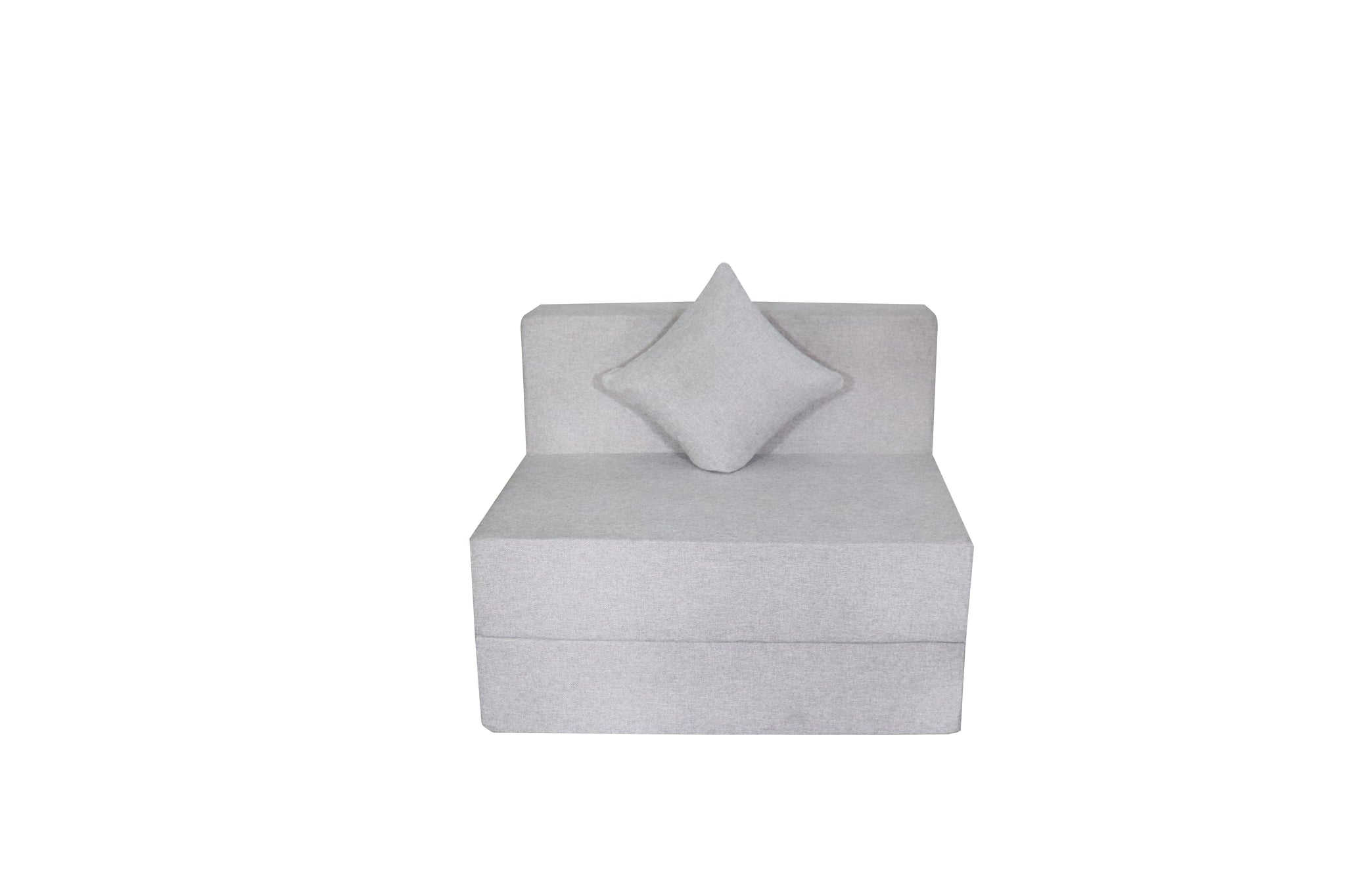 Rejoice Sofa Cum Bed Cover - 1  Seater, Plain Cushion ( Jute Fabric,  Light Grey  )
