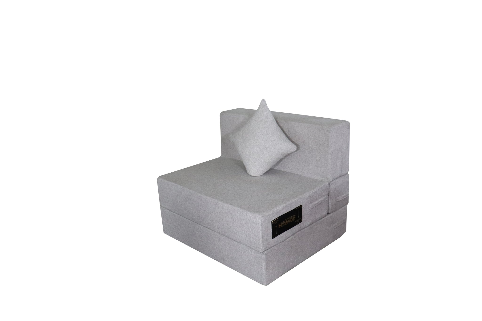 Rejoice Sofa Cum Bed Cover - 1  Seater, Plain Cushion ( Jute Fabric,  Light Grey  )