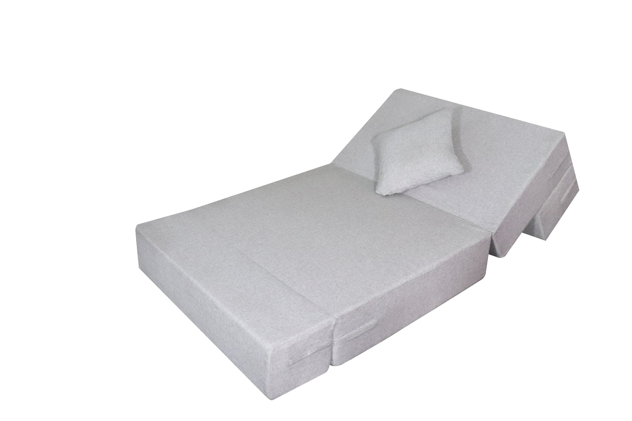 Rejoice Sofa Cum Bed Cover - 1  Seater, Plain Cushion ( Jute Fabric,  Light Grey  )