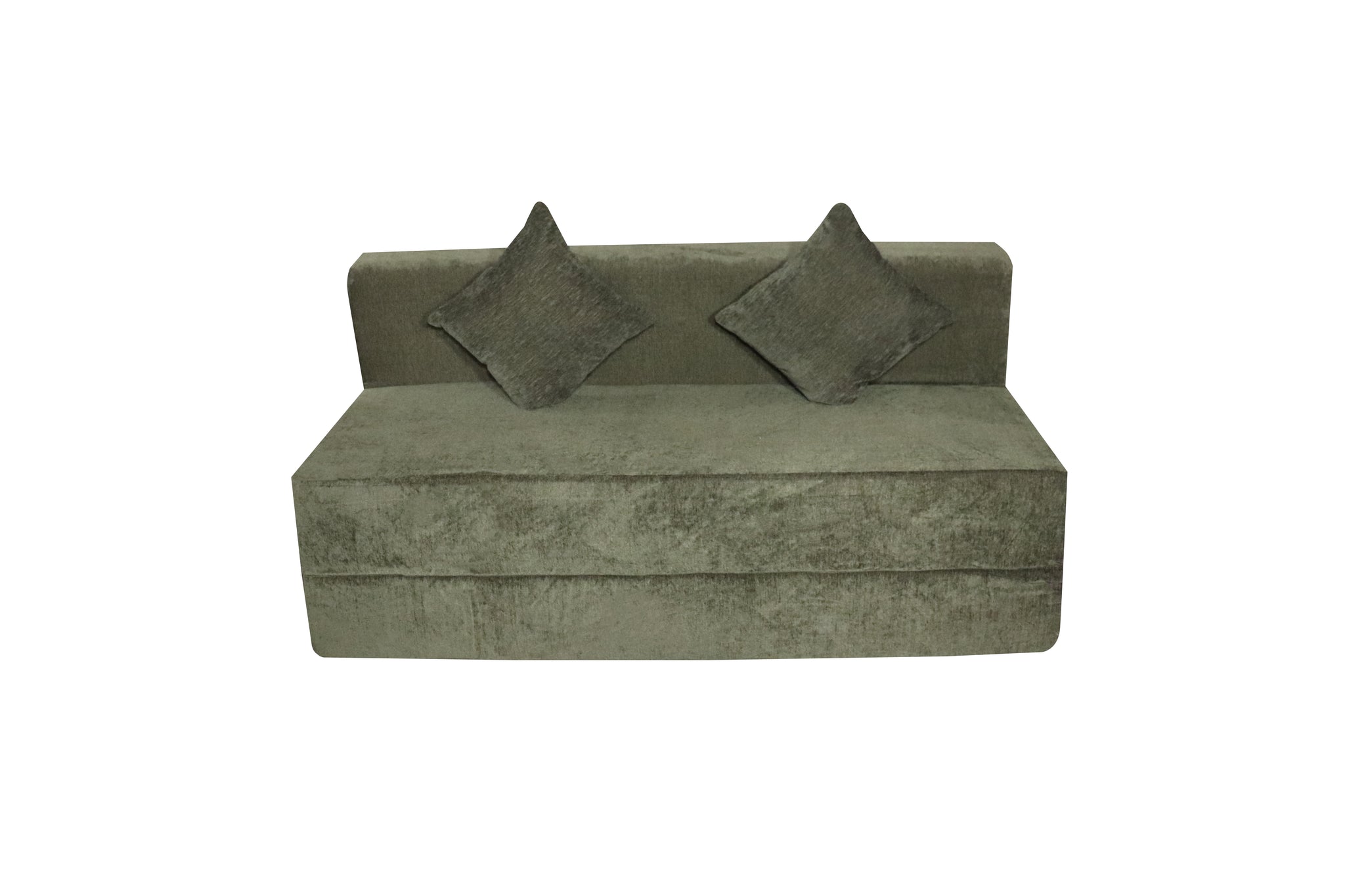 Rejoice Sofa Cum Bed Cover - 3 Seater, Plain Cushion ( Premium Molfino Fabric,  Green )
