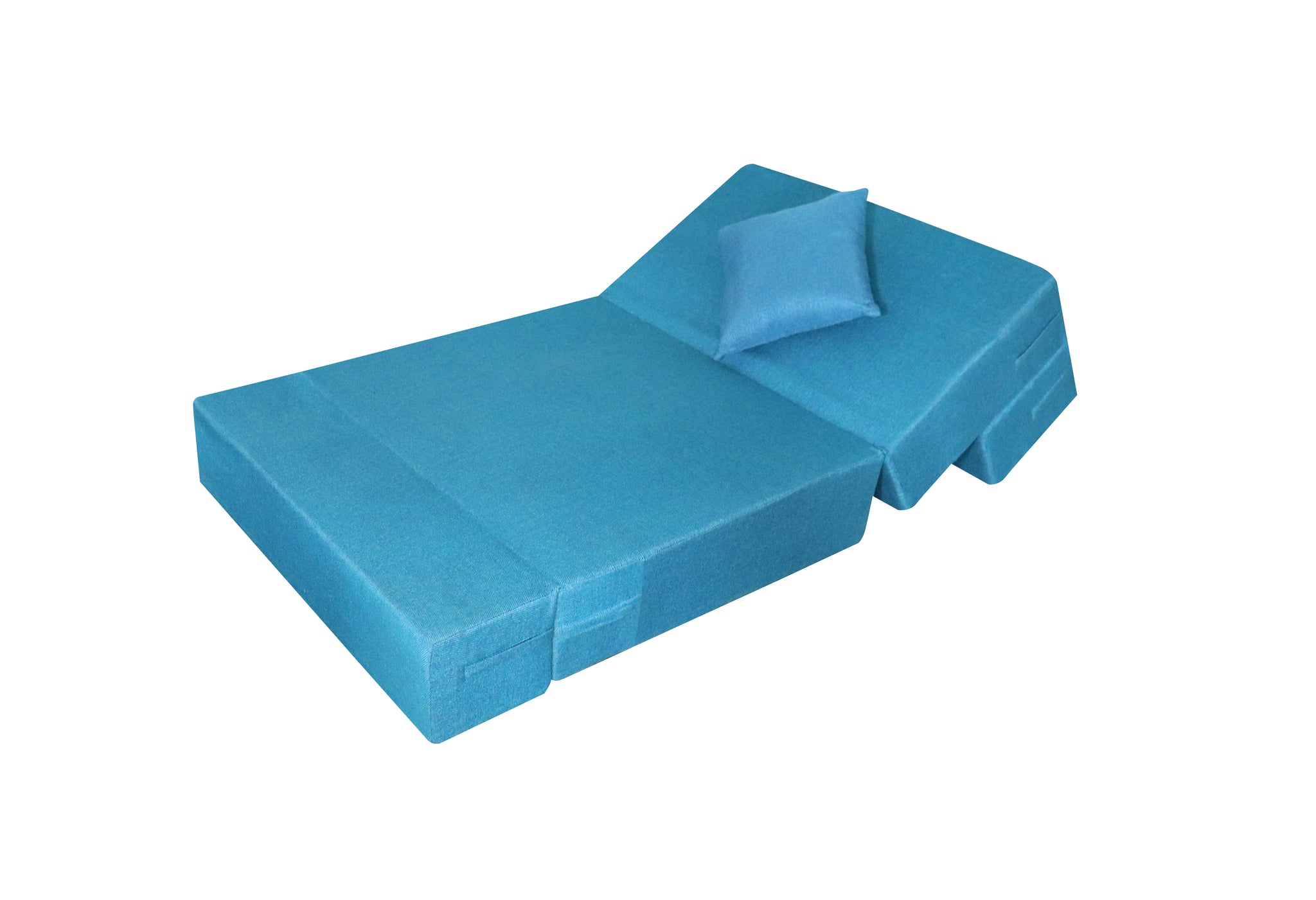 Rejoice Sofa Cum Bed Cover - 1  Seater, Plain Cushion ( Jute Fabric,  Blue )