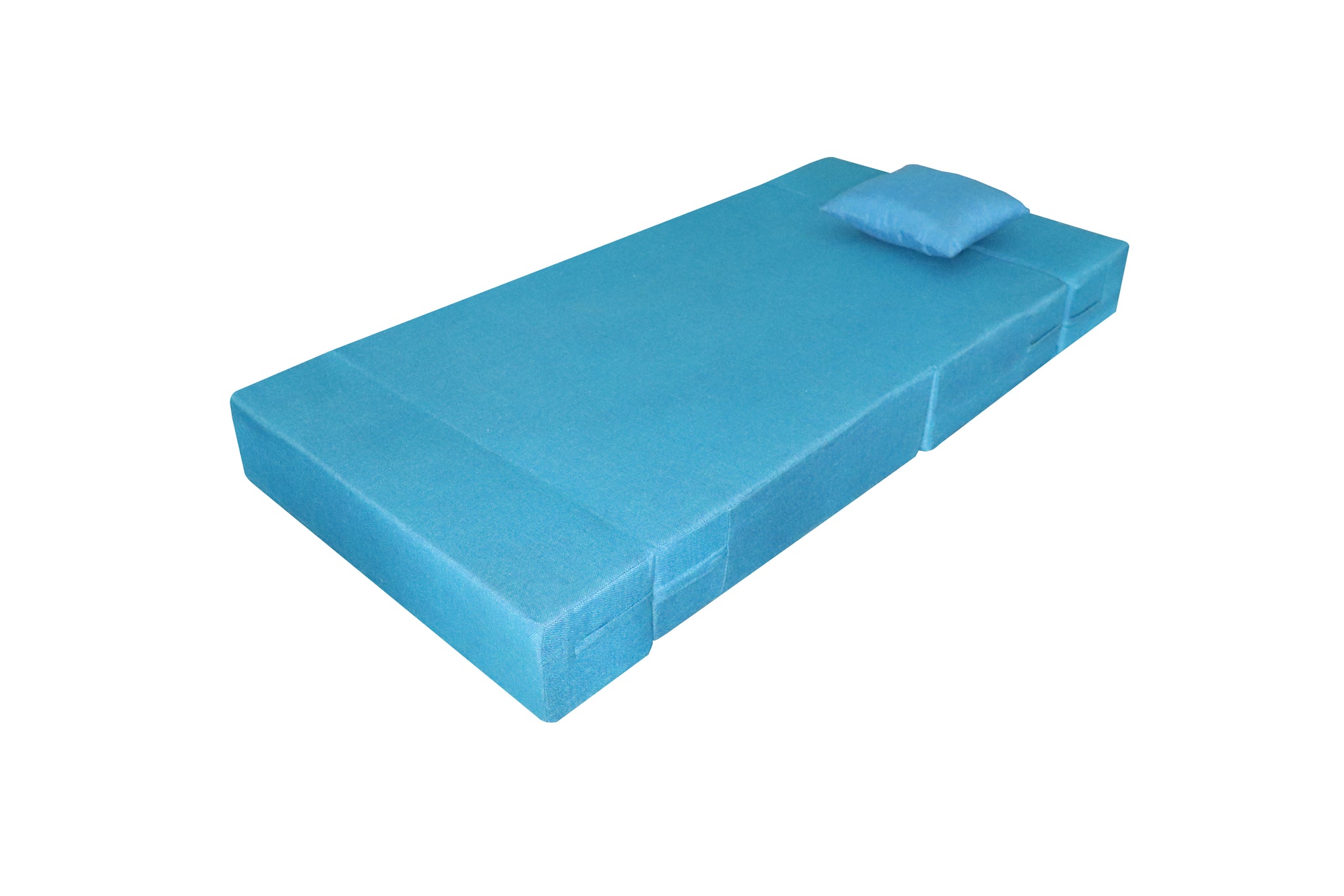 Rejoice Sofa Cum Bed Cover - 1  Seater, Plain Cushion ( Jute Fabric,  Blue )