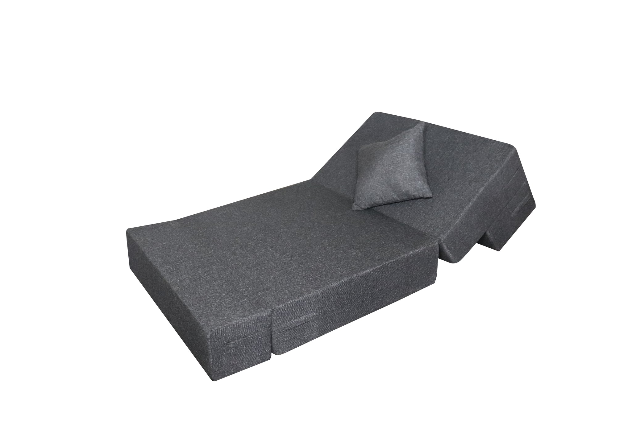 Rejoice Sofa Cum Bed - 1 Seater, Plain Cushion (Jute Fabric- Grey )