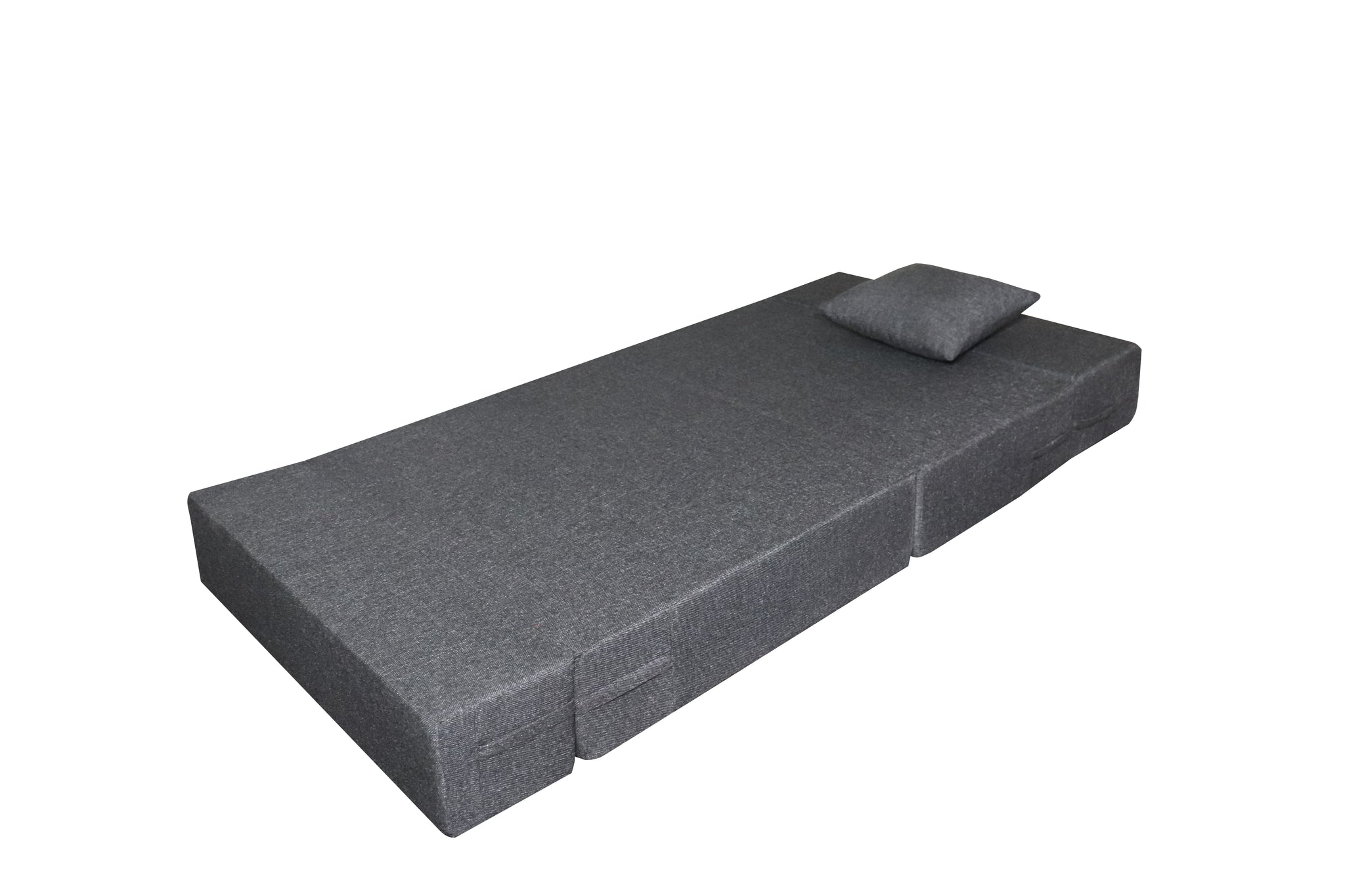 Rejoice Sofa Cum Bed - 1 Seater, Plain Cushion (Jute Fabric- Grey )