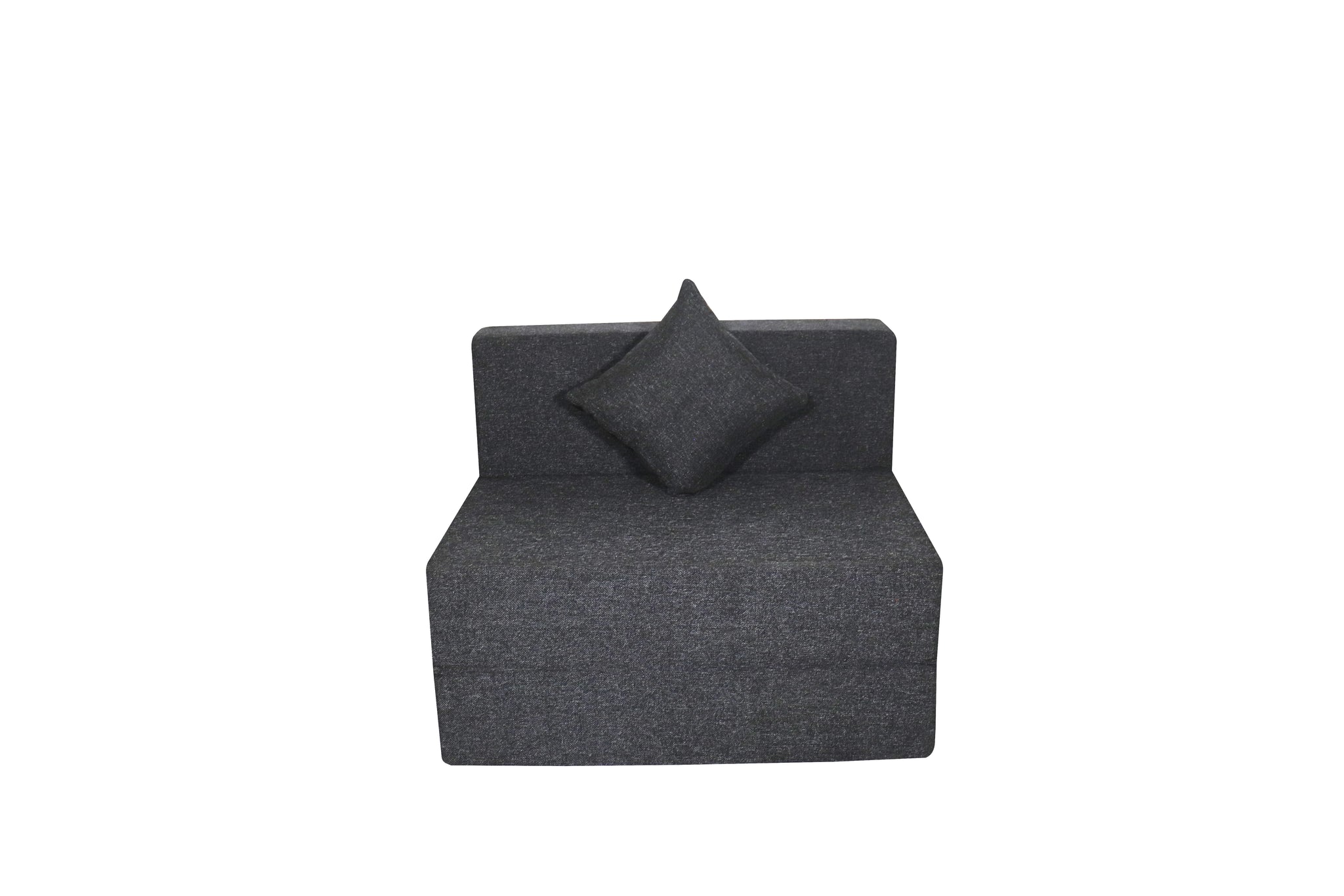 Rejoice Sofa Cum Bed - 1 Seater, Plain Cushion (Jute Fabric- Grey )