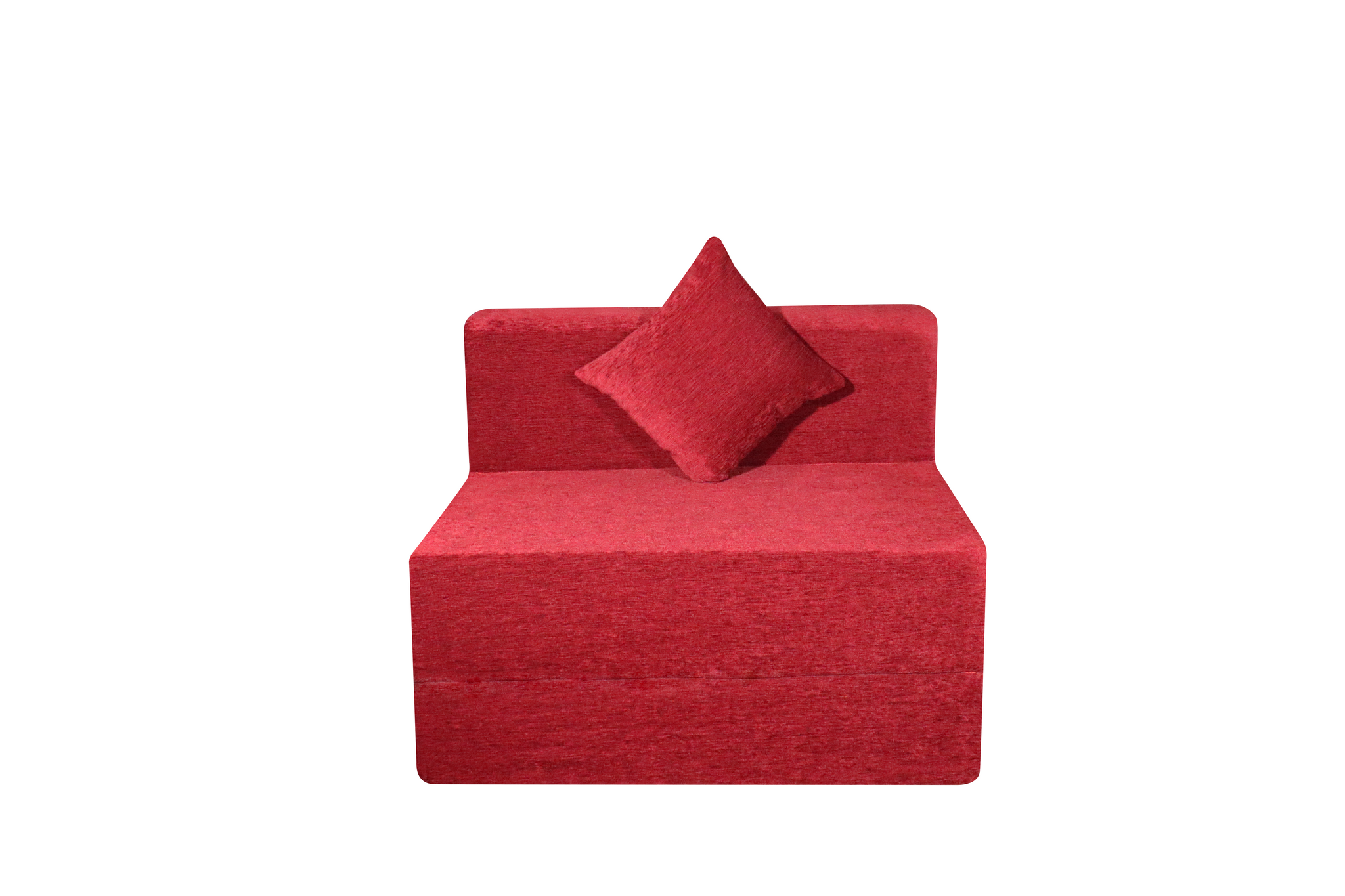 Rejoice Sofa Cum Bed - 1 Seater, Plain Cushion (Premium- Maroon )